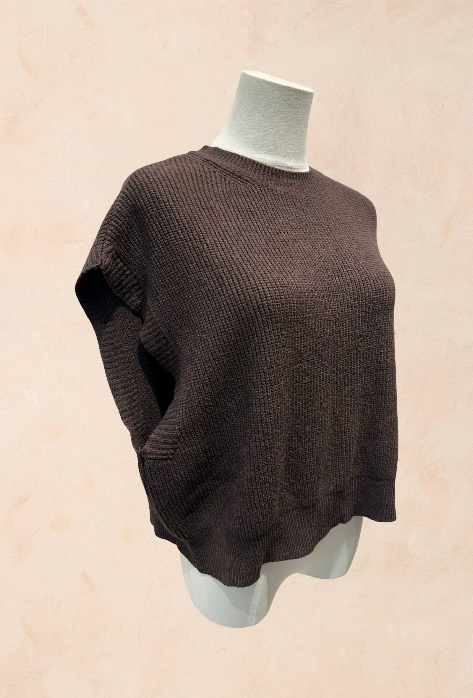 Pull Sans Manches Oversize en Maille – VISCOSE