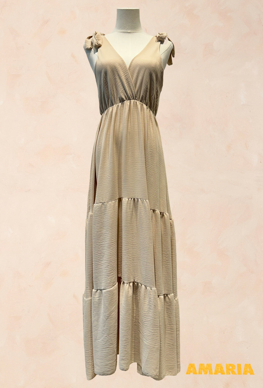 Robe longue à nouer aux épaules - Viscose