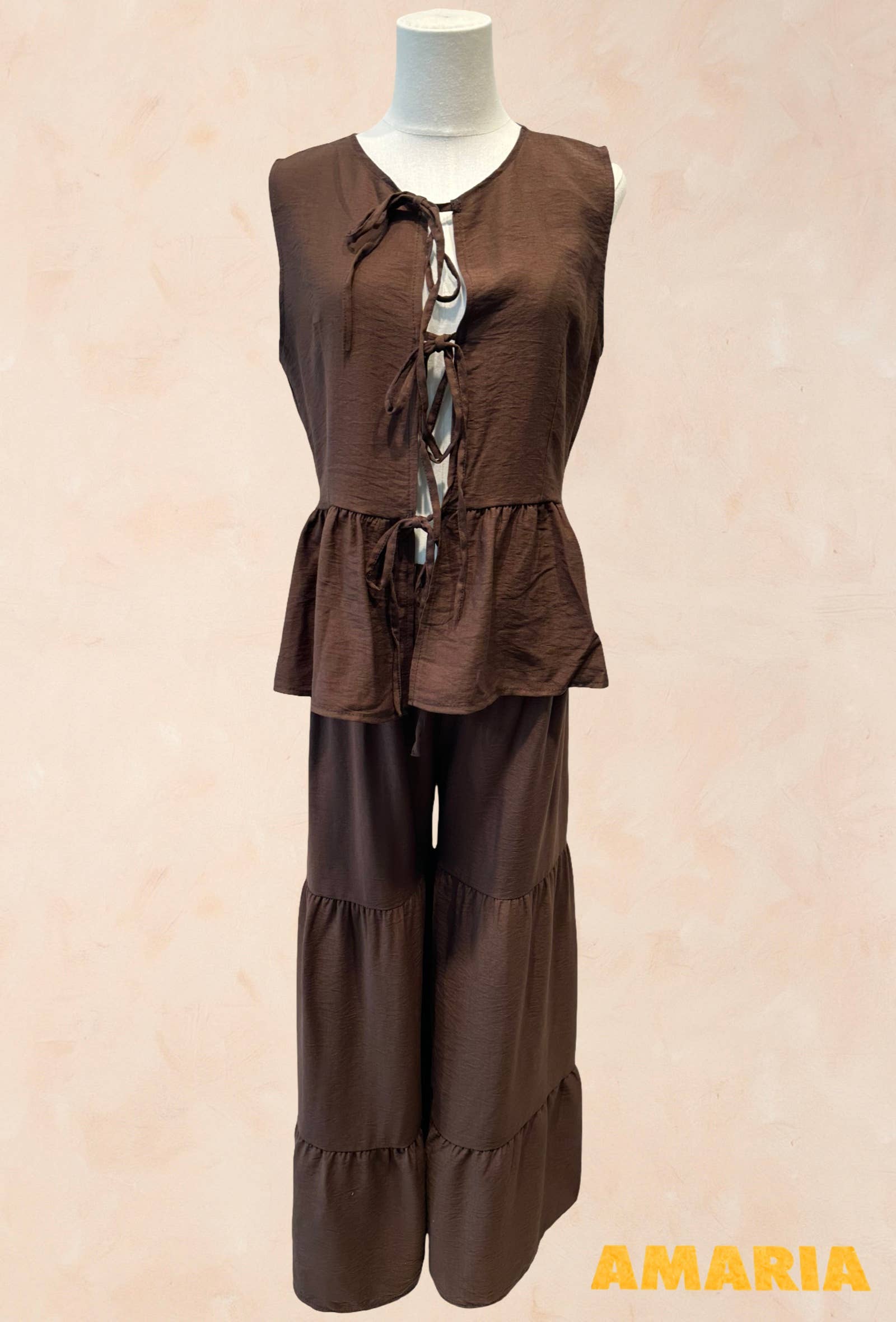 Ensemble fluide pantalon gilet sans manches –