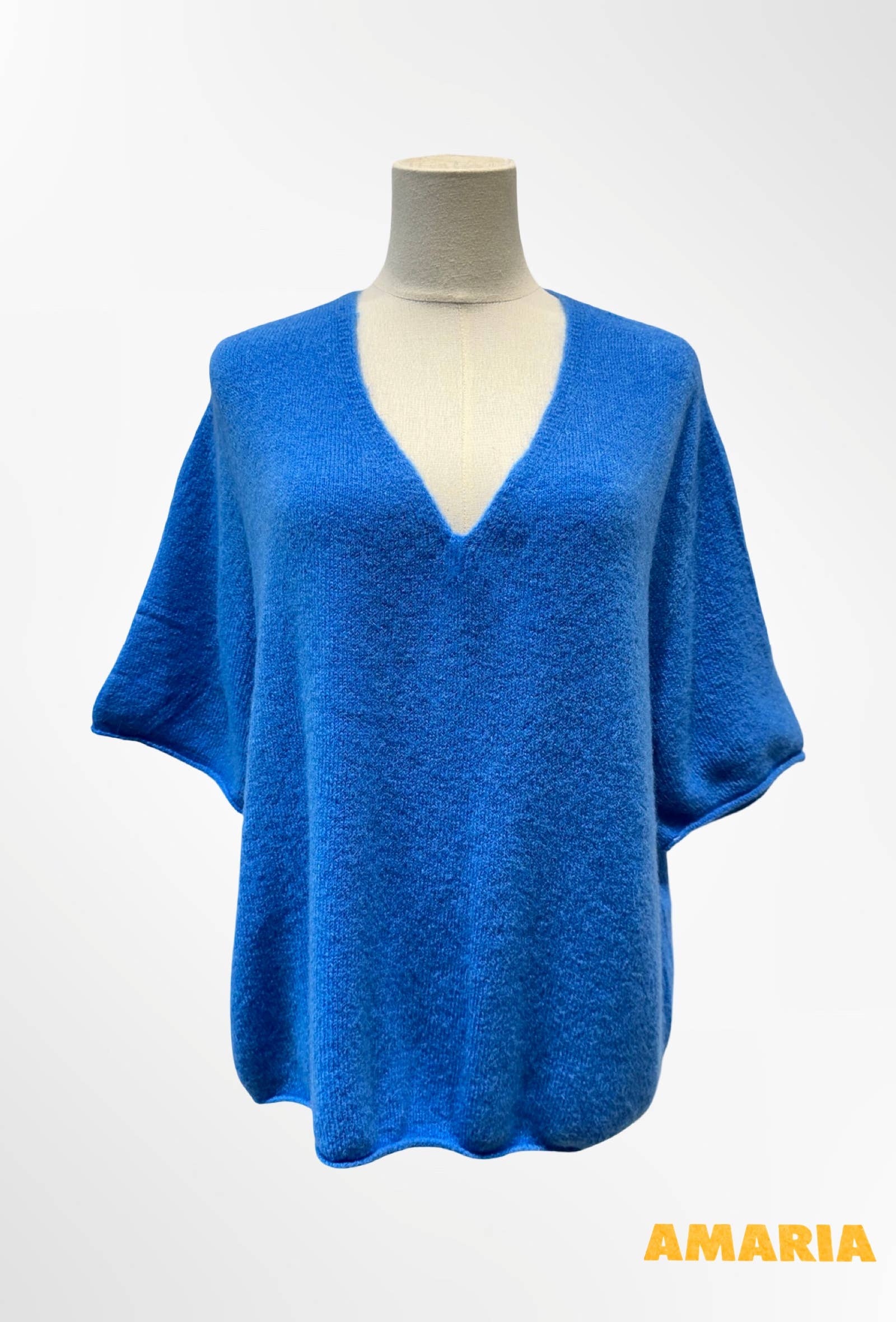 Pull col V manches courtes ALPAGA/ LAINE
