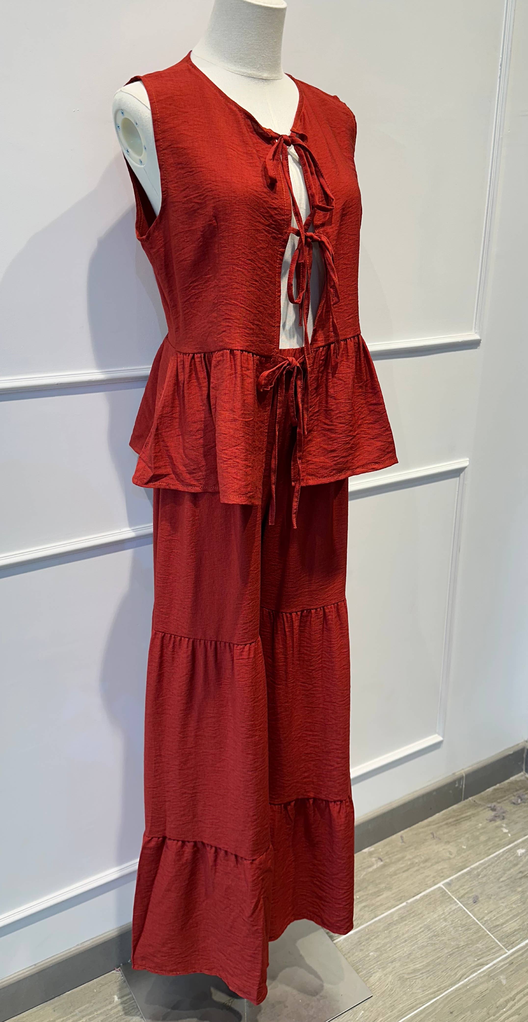 Ensemble fluide pantalon gilet sans manches –