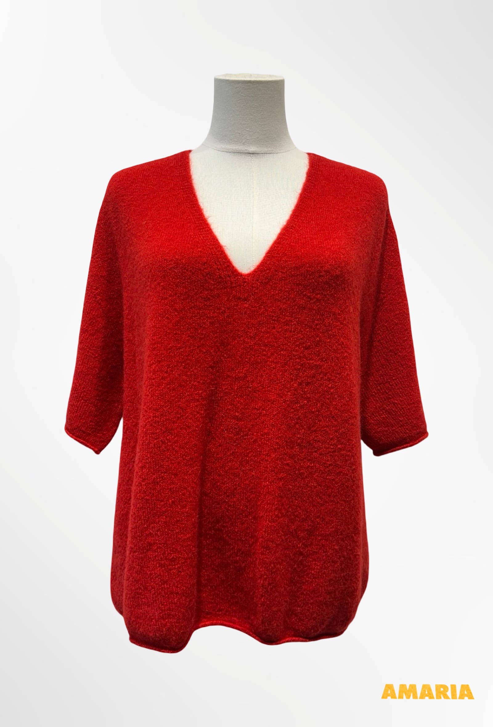 Pull col V manches courtes ALPAGA/ LAINE