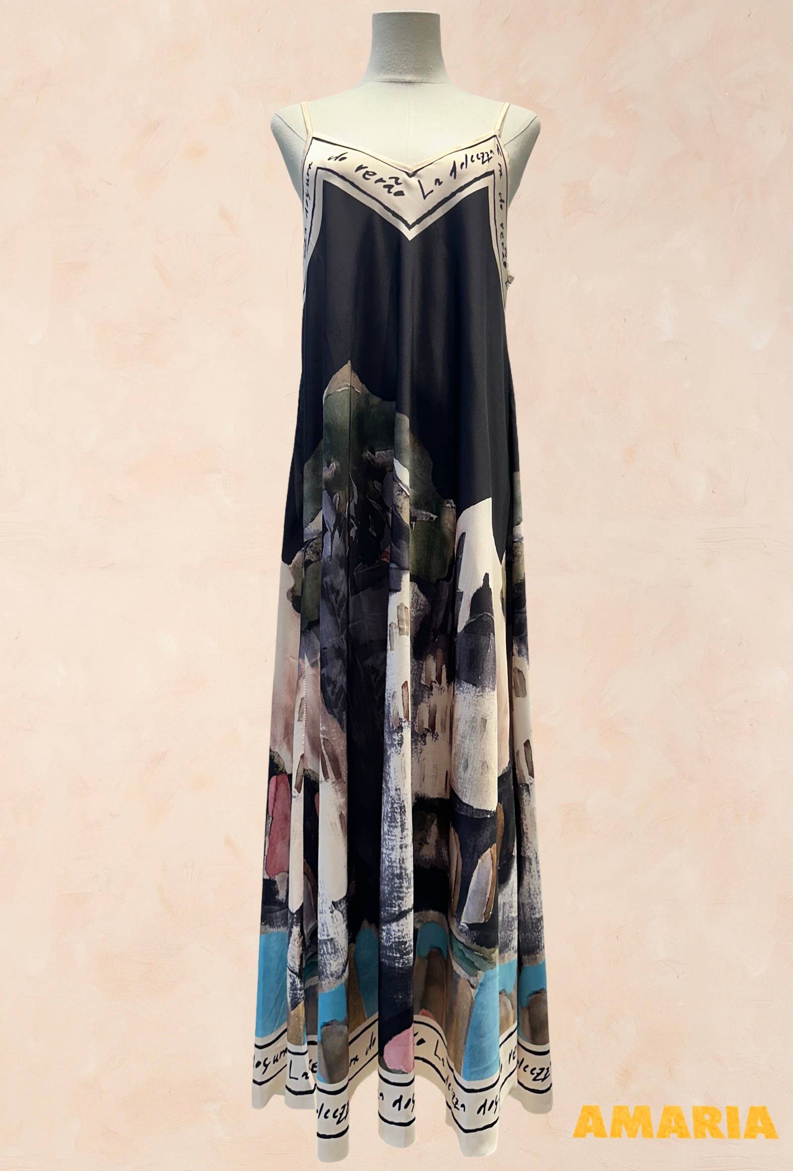 Robe Viscose Soie Imprimé Fluide à Bretelles VISCOSE