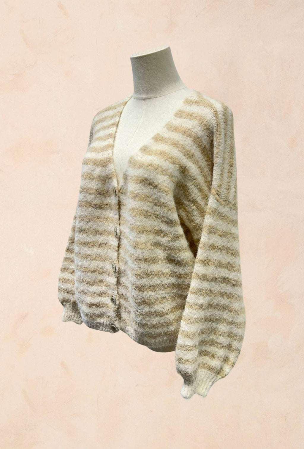 Gilet rayé oversize en maille douce LAINE
