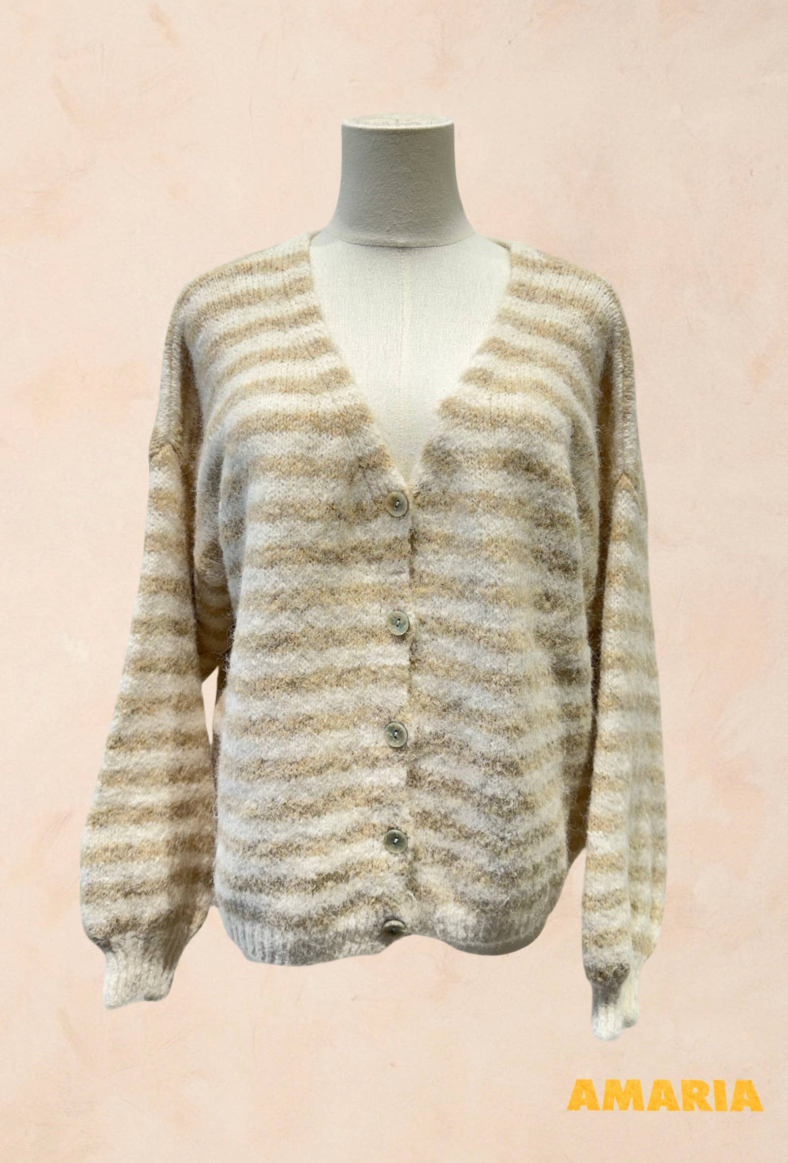 Gilet rayé oversize en maille douce LAINE