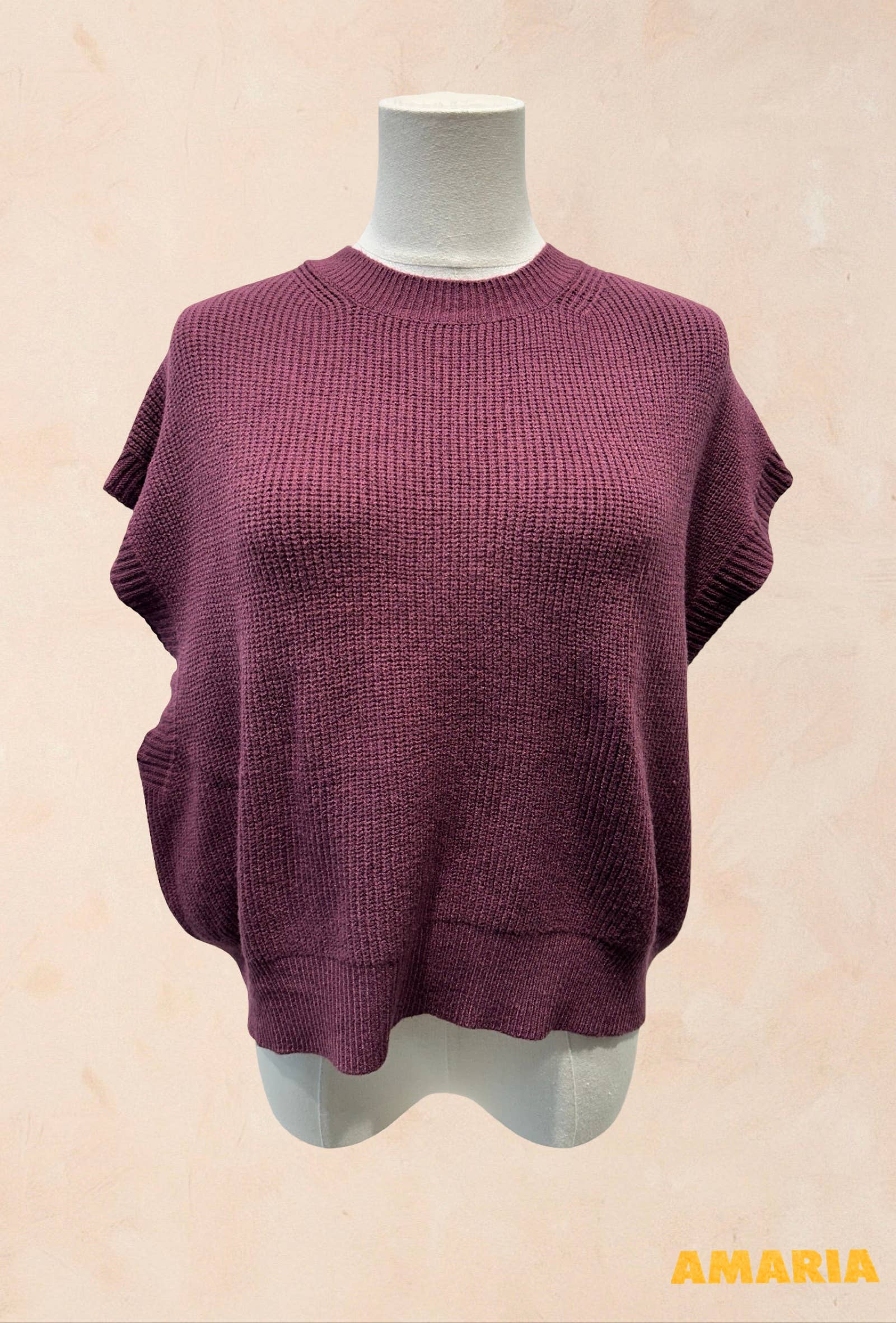 Pull Sans Manches Oversize en Maille – VISCOSE