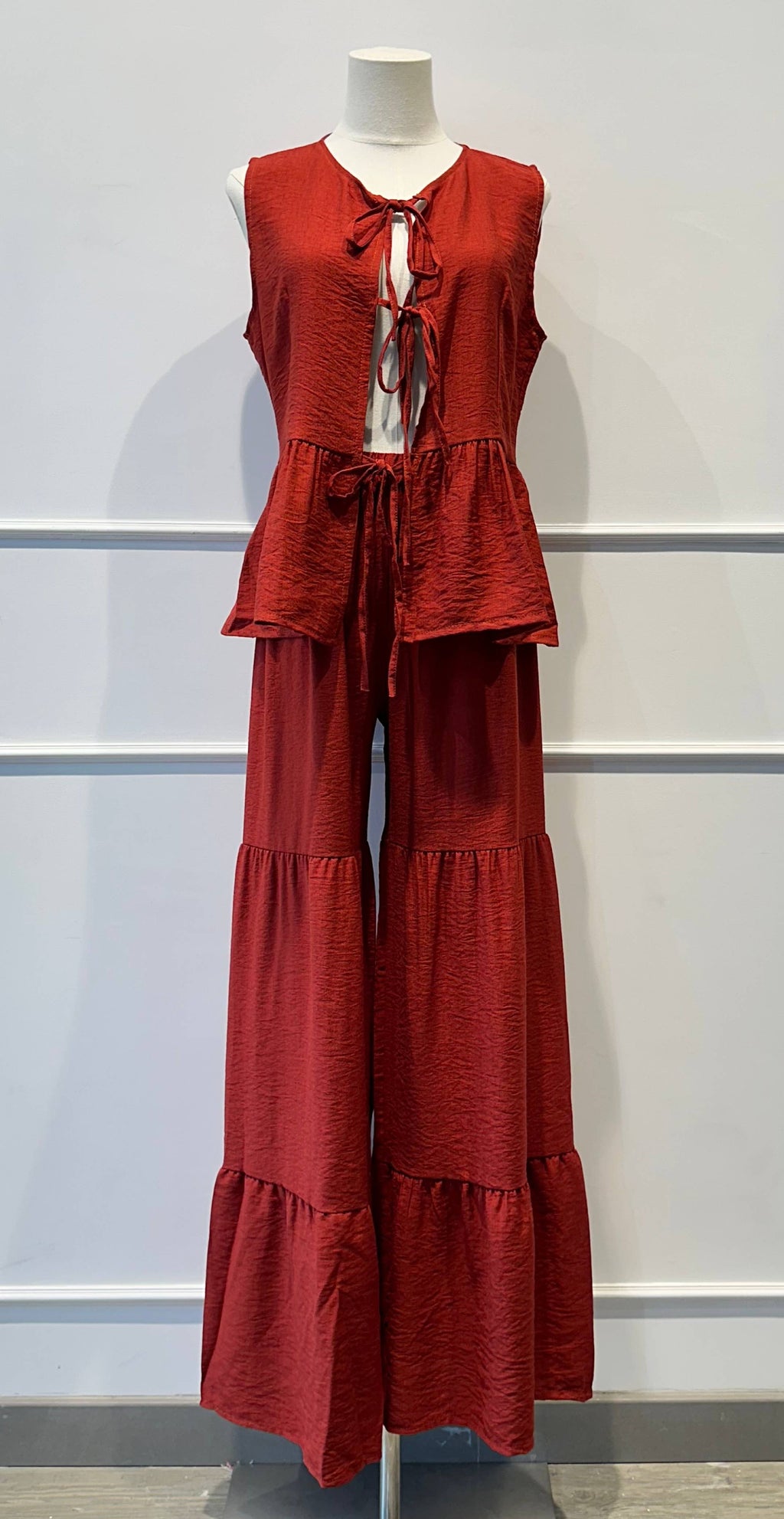 Ensemble fluide pantalon gilet sans manches –