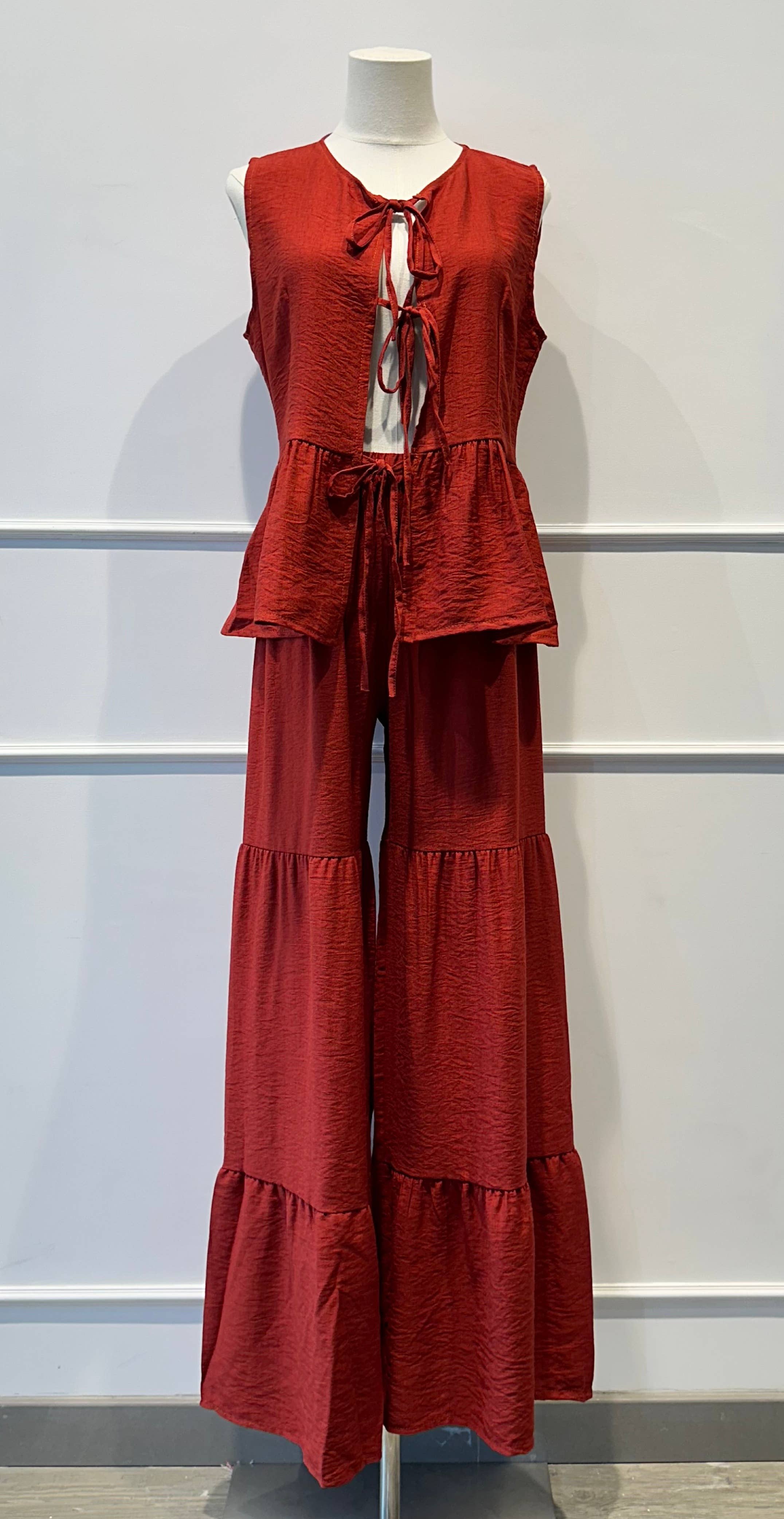Ensemble fluide pantalon gilet sans manches –