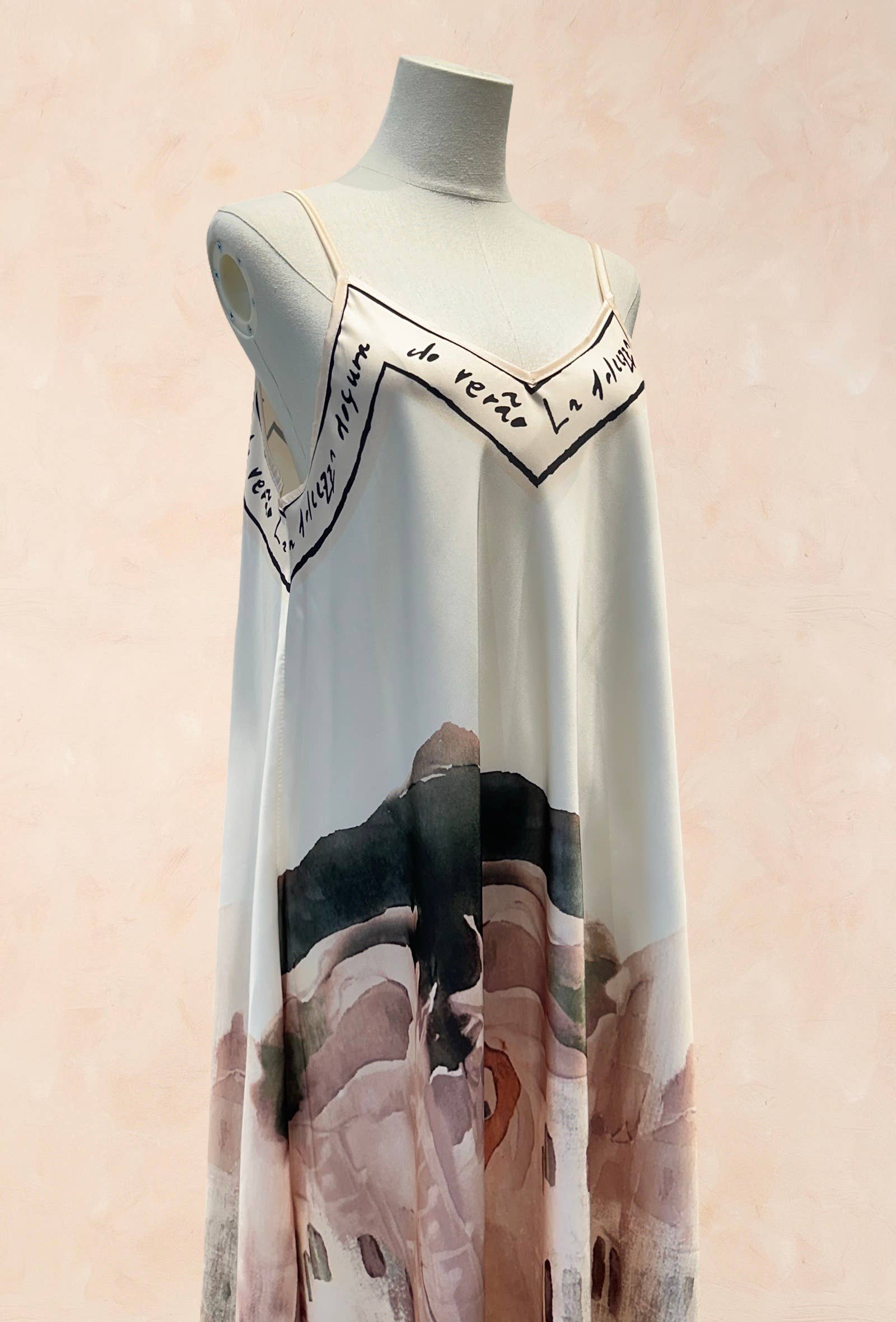 Robe Viscose Soie Imprimé Fluide à Bretelles VISCOSE