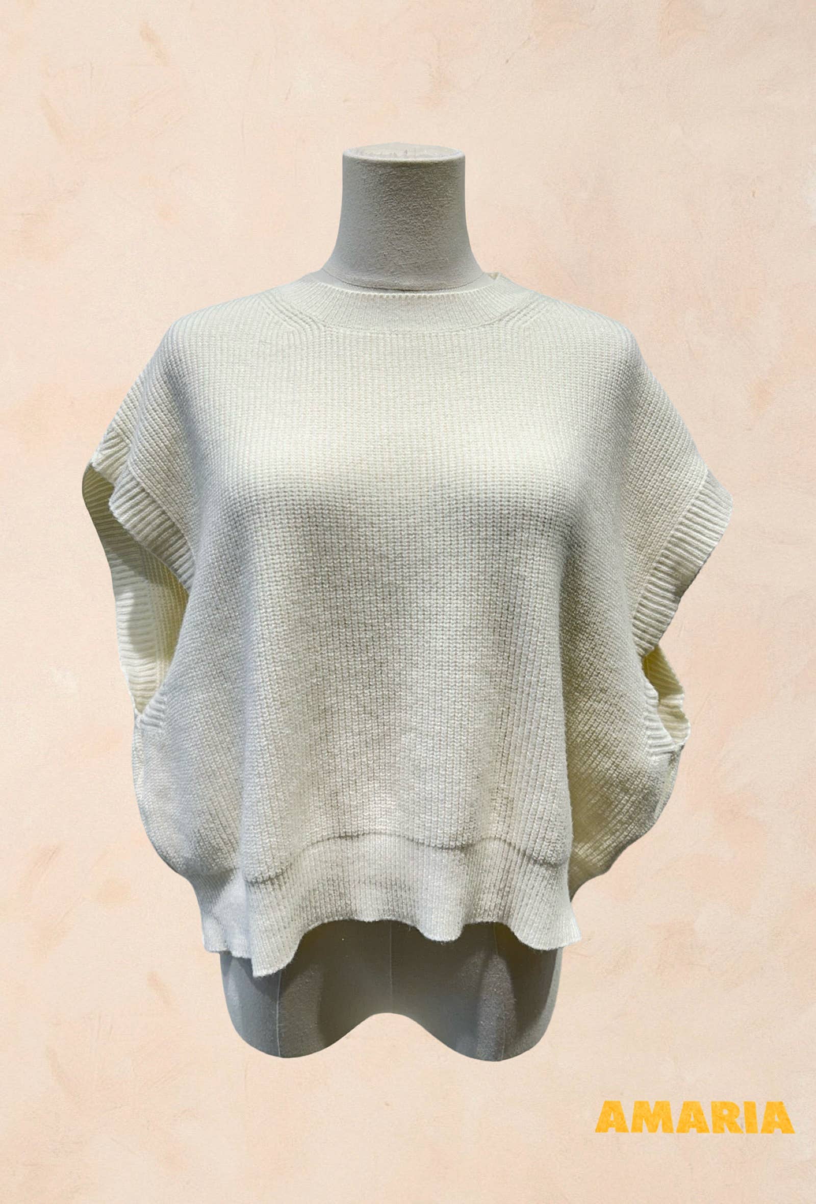 Pull Sans Manches Oversize en Maille – VISCOSE