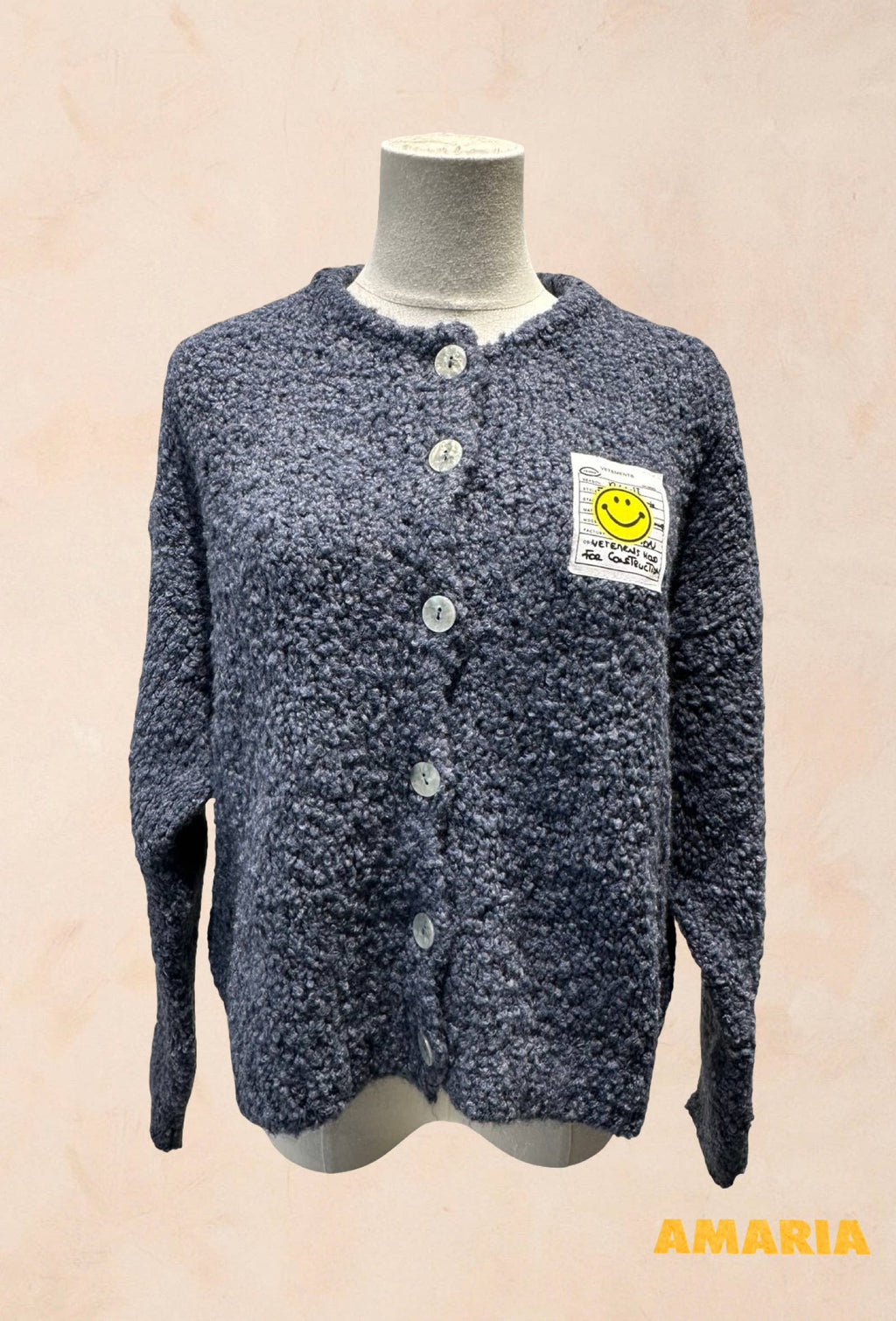 Gilet bouclette avec patch Smiley LAINE APLAGA