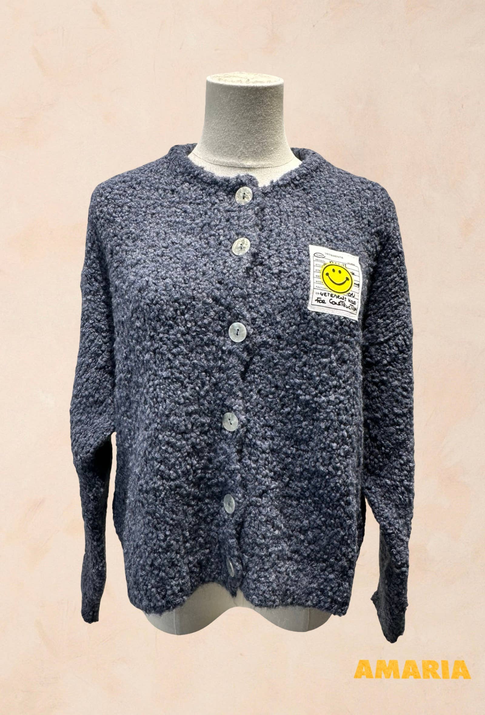 Gilet bouclette avec patch Smiley LAINE APLAGA