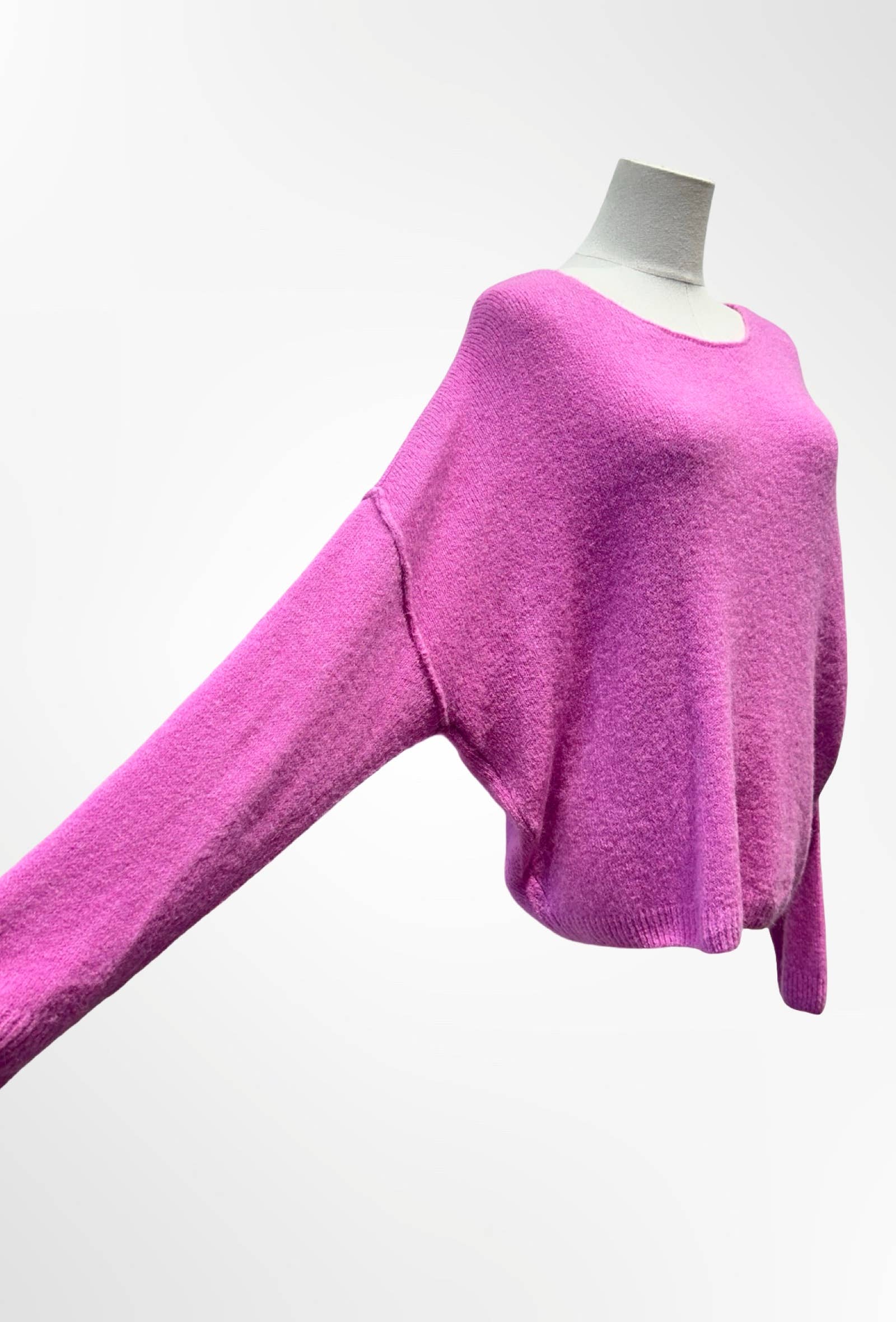 Pull Oversize Col Rond Maille Douce ALPAGA