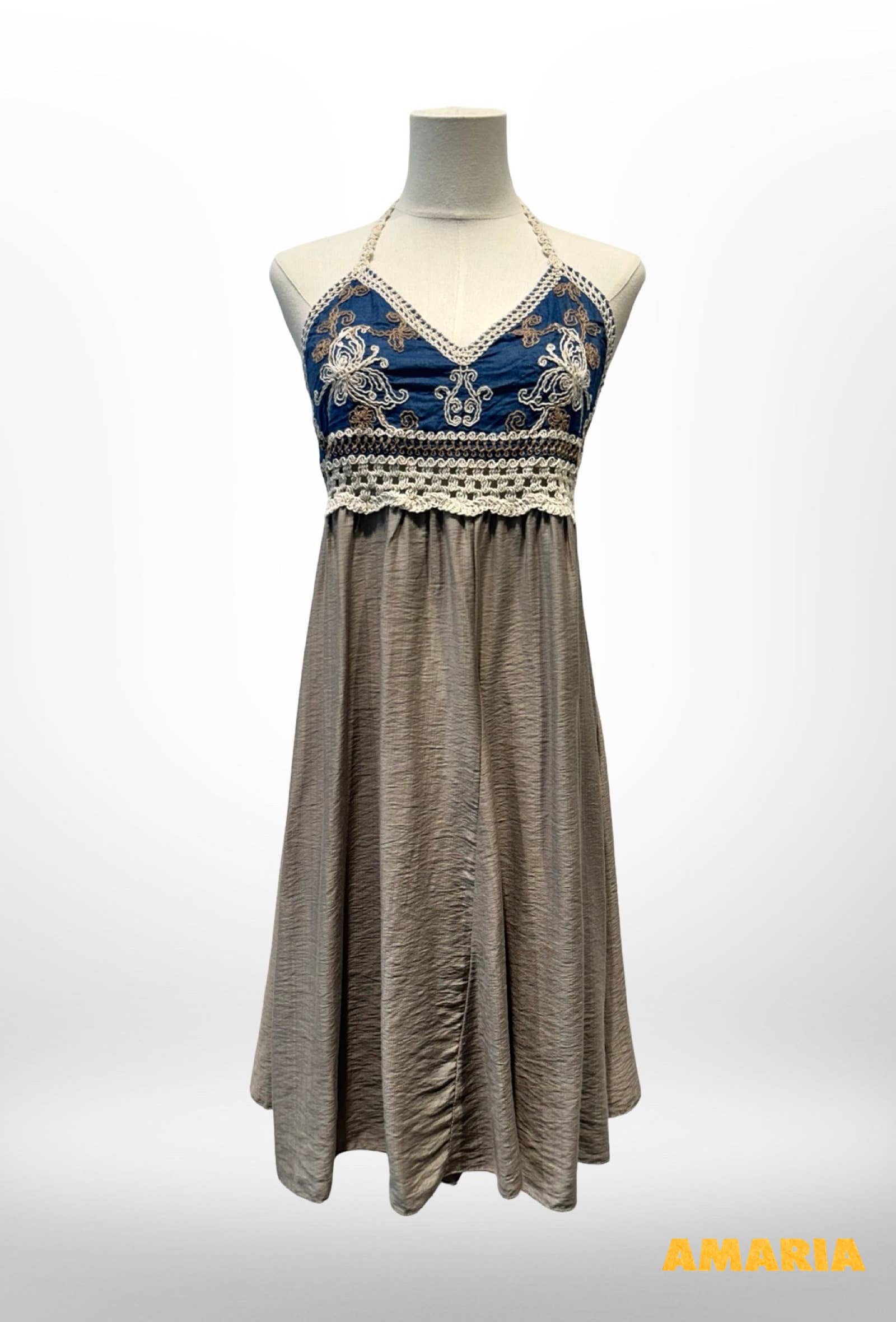 Robe mi longue bohème à dos nu Viscose