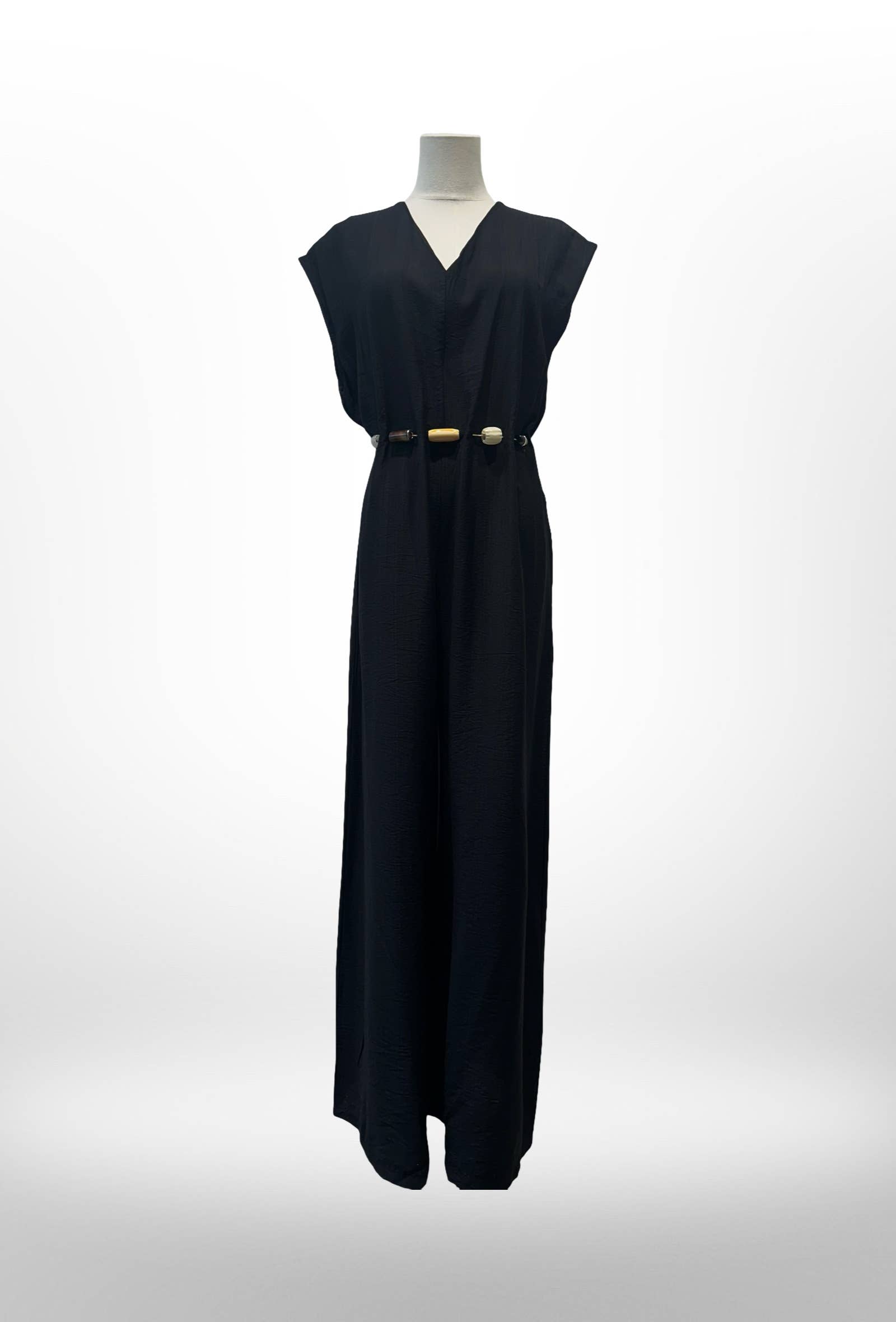 Robe Combinaison Longue avec Ceinture de Perles