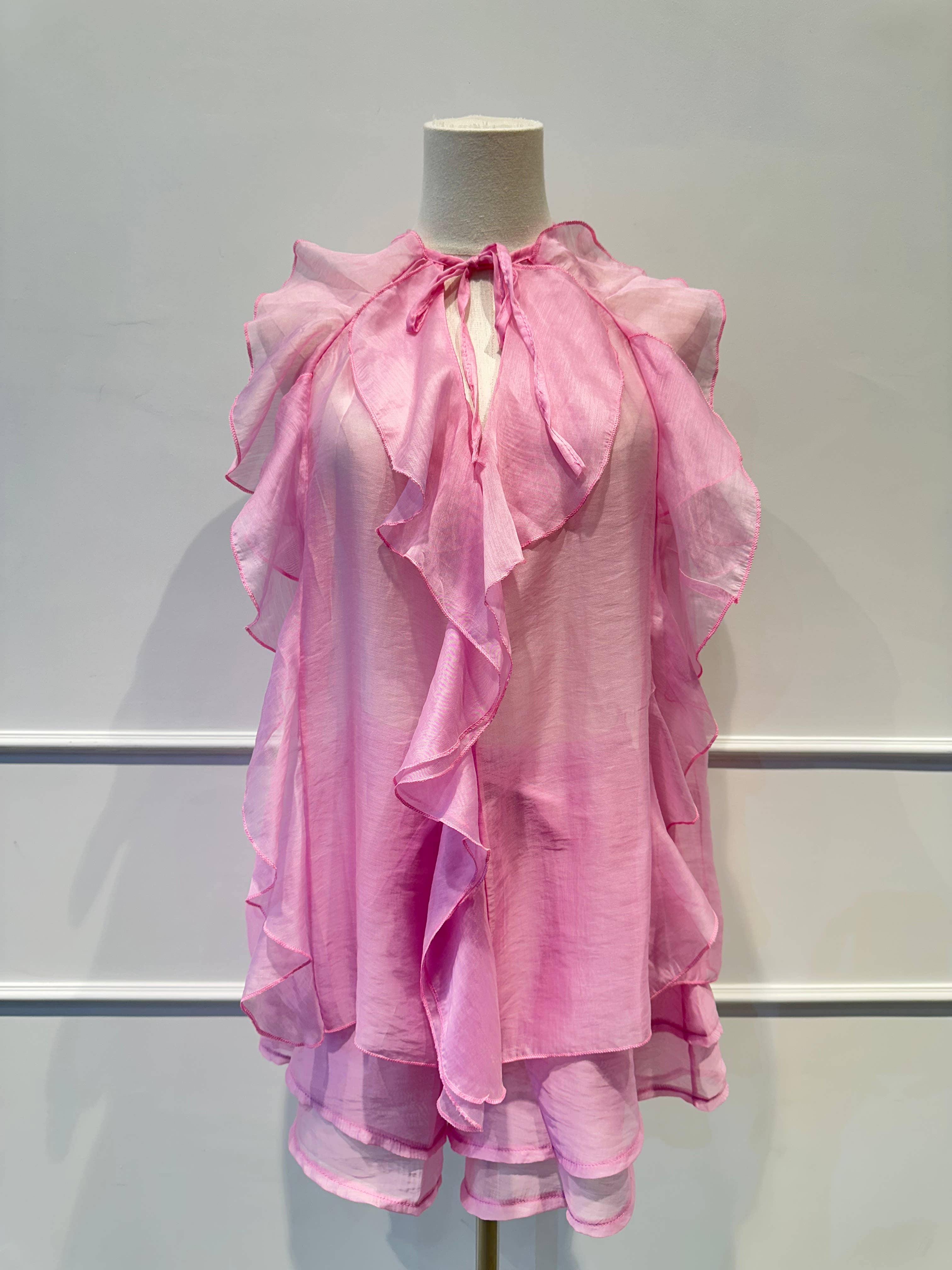 Ensemble Voile à Volants –Top Fluide & Short