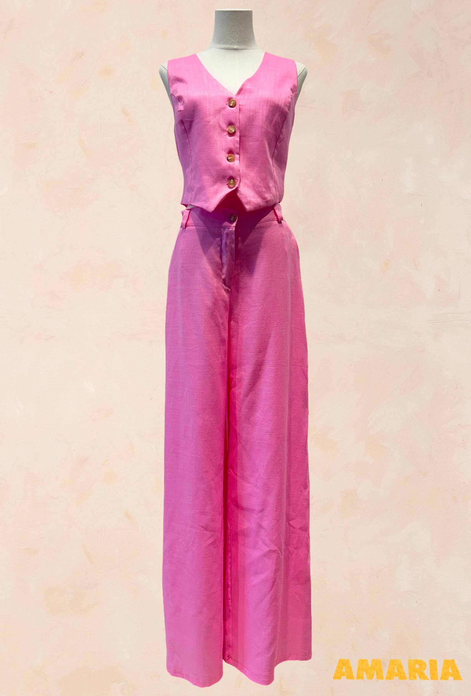 Ensemble Gilet et Pantalon Large Femme VISCOSE LIN
