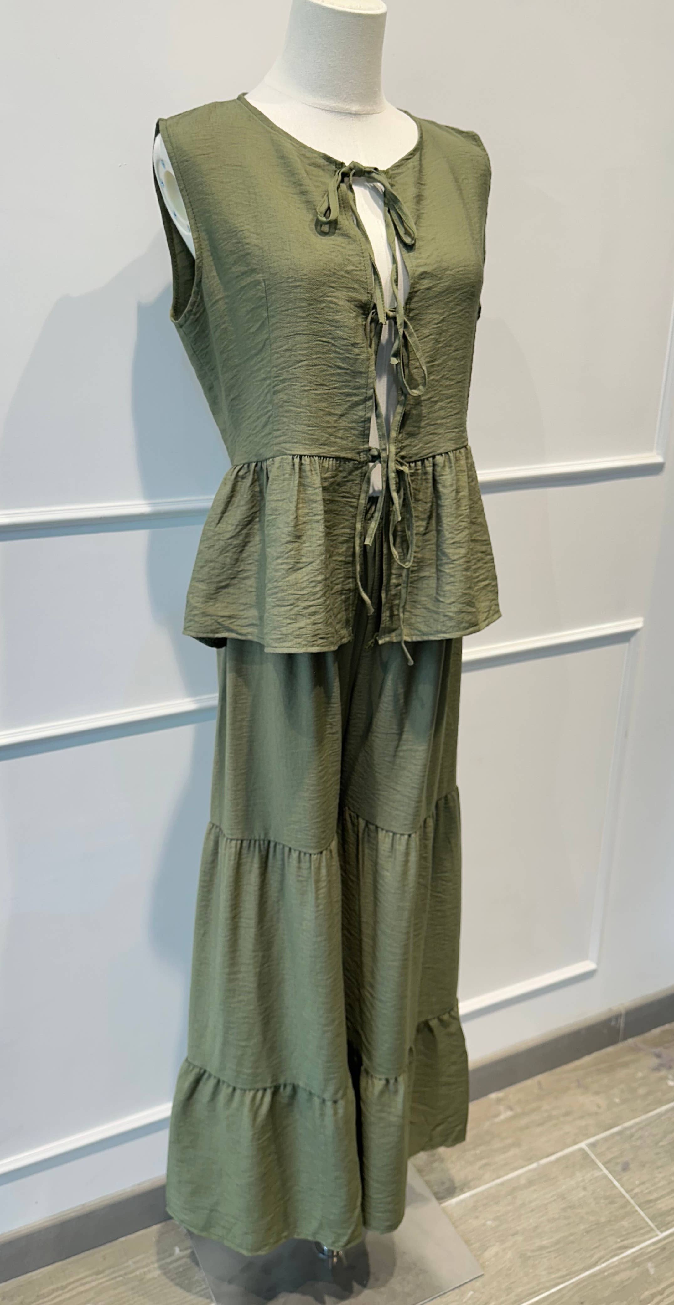 Ensemble fluide pantalon gilet sans manches –