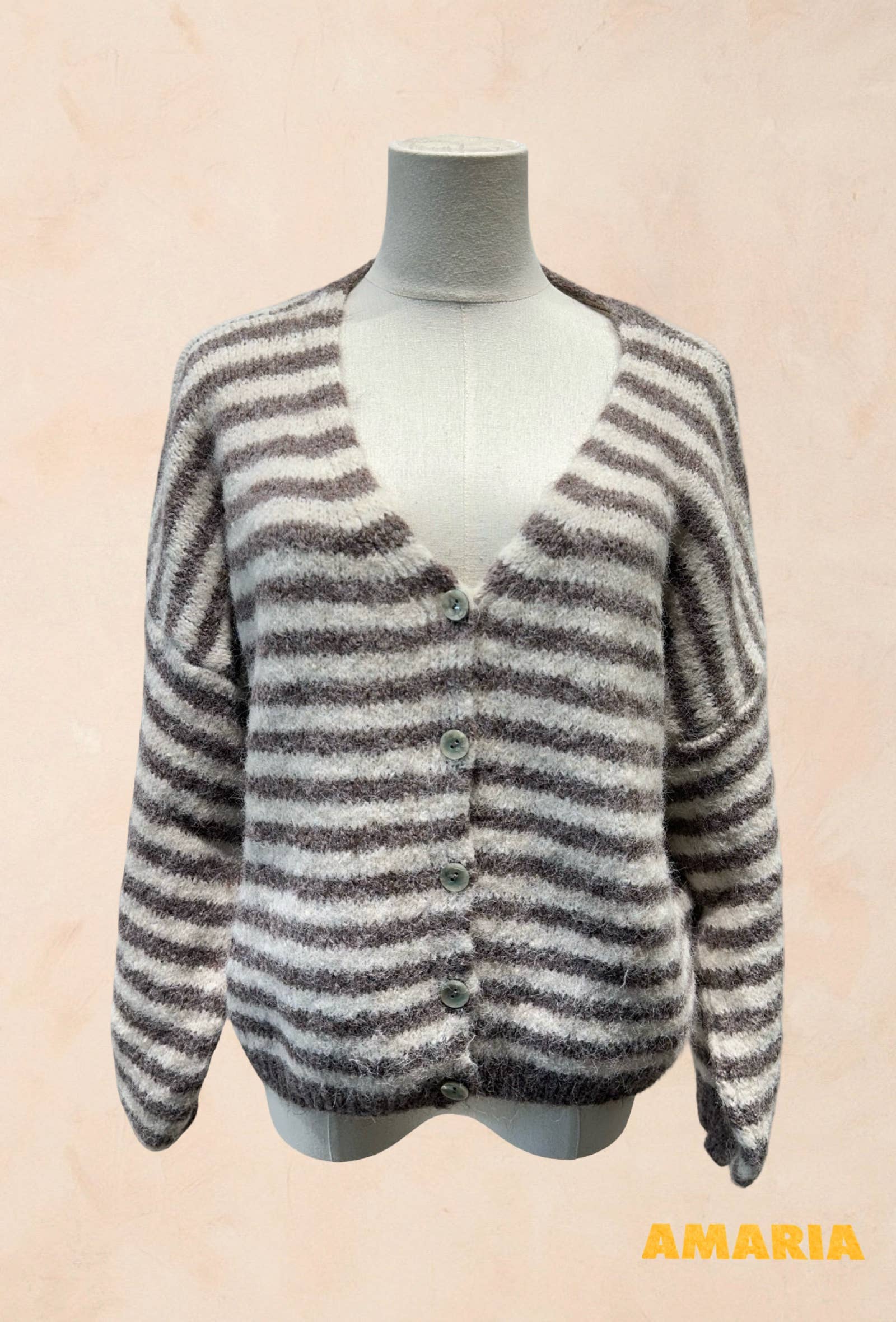 Gilet rayé oversize en maille douce LAINE