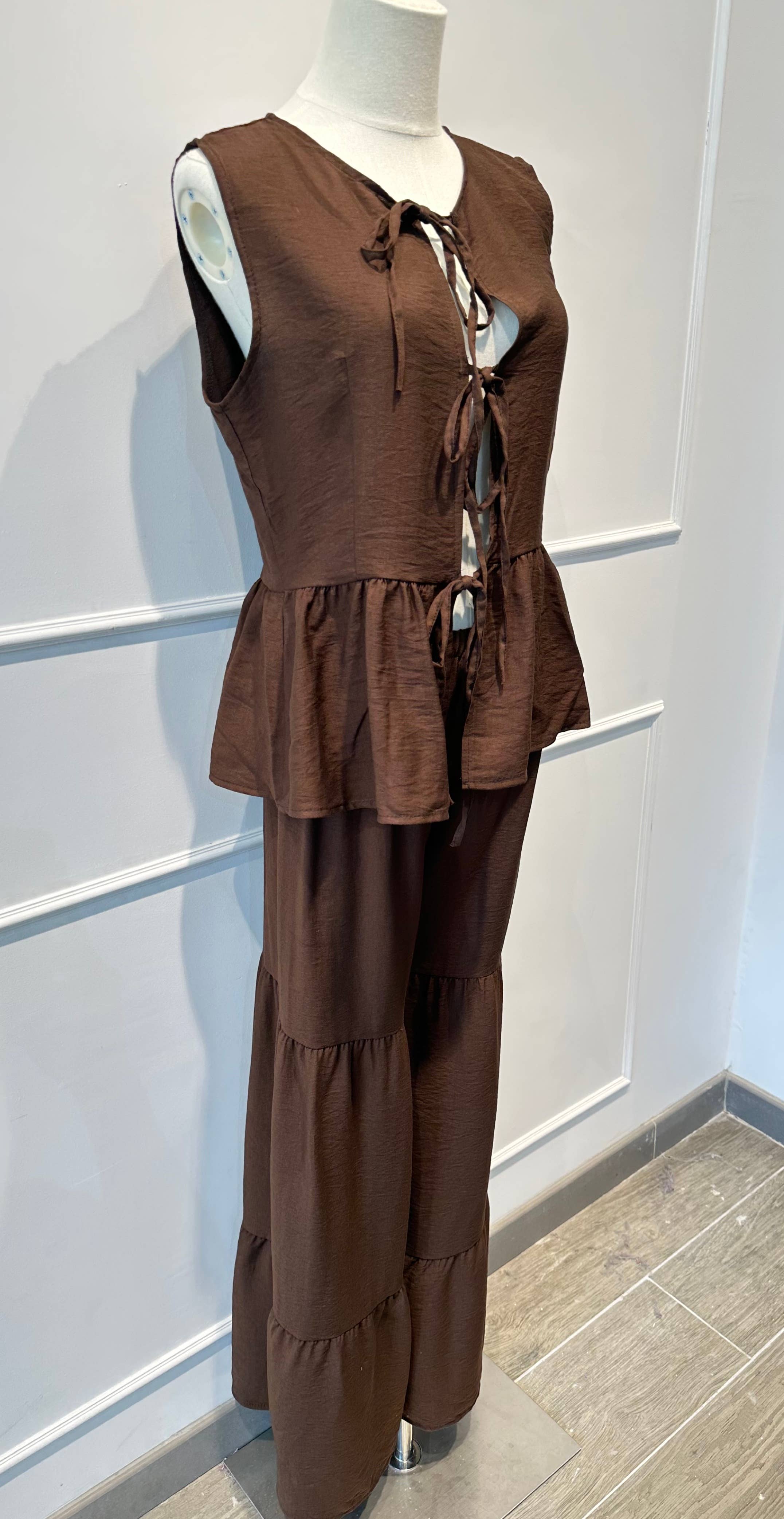 Ensemble fluide pantalon gilet sans manches –