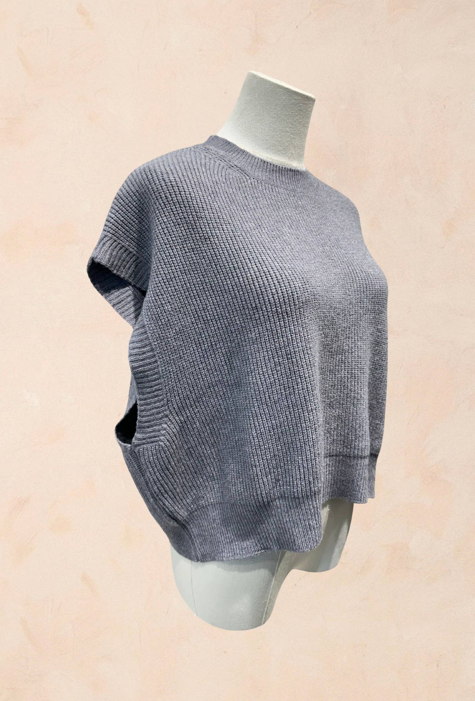 Pull Sans Manches Oversize en Maille – VISCOSE