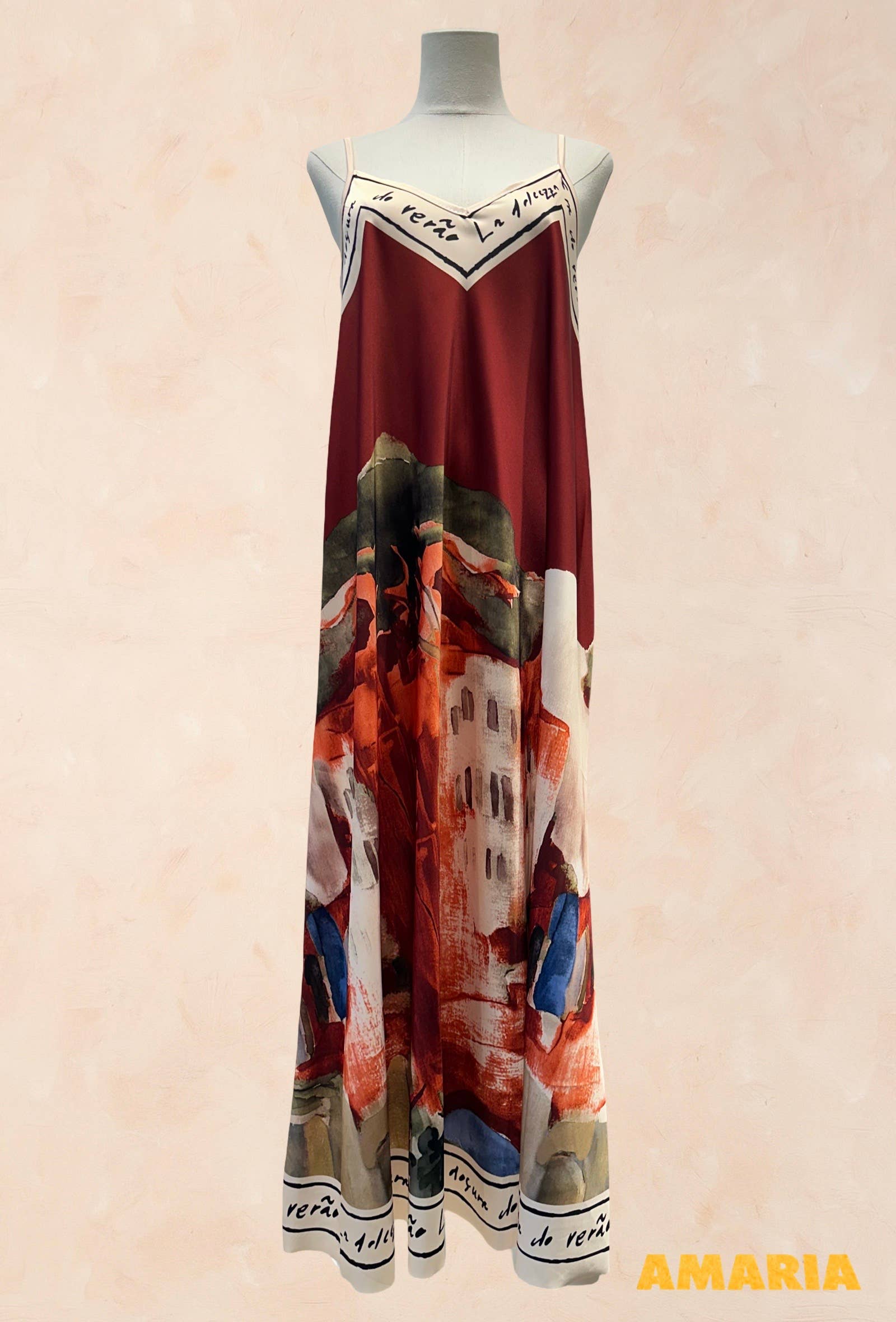 Robe Viscose Soie Imprimé Fluide à Bretelles VISCOSE