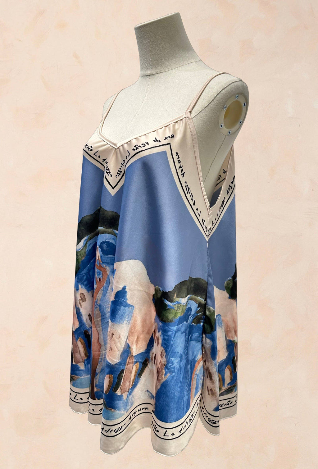 Top Carré en Satin Imprimé Art VISCOSE SOIE