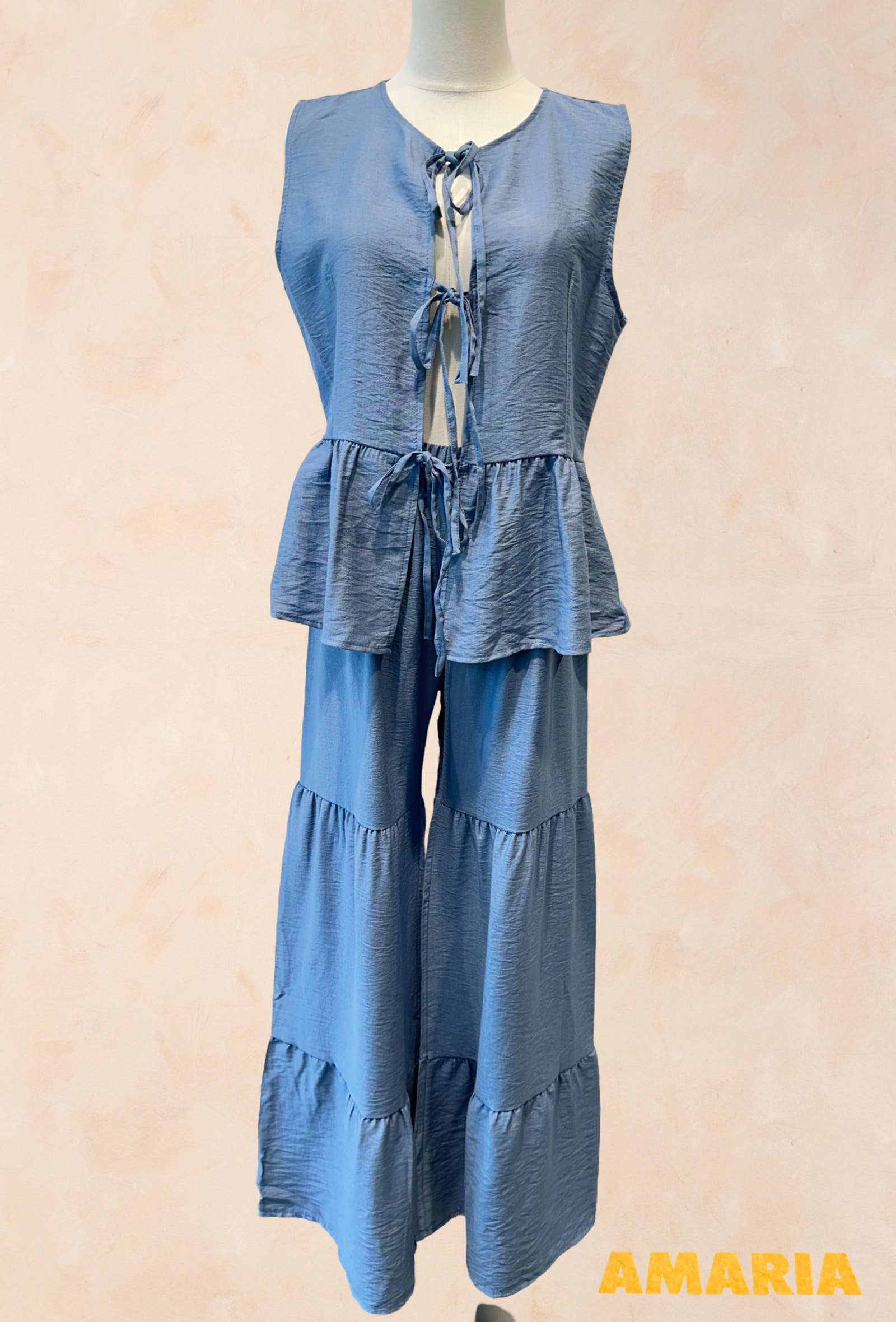Ensemble fluide pantalon gilet sans manches –
