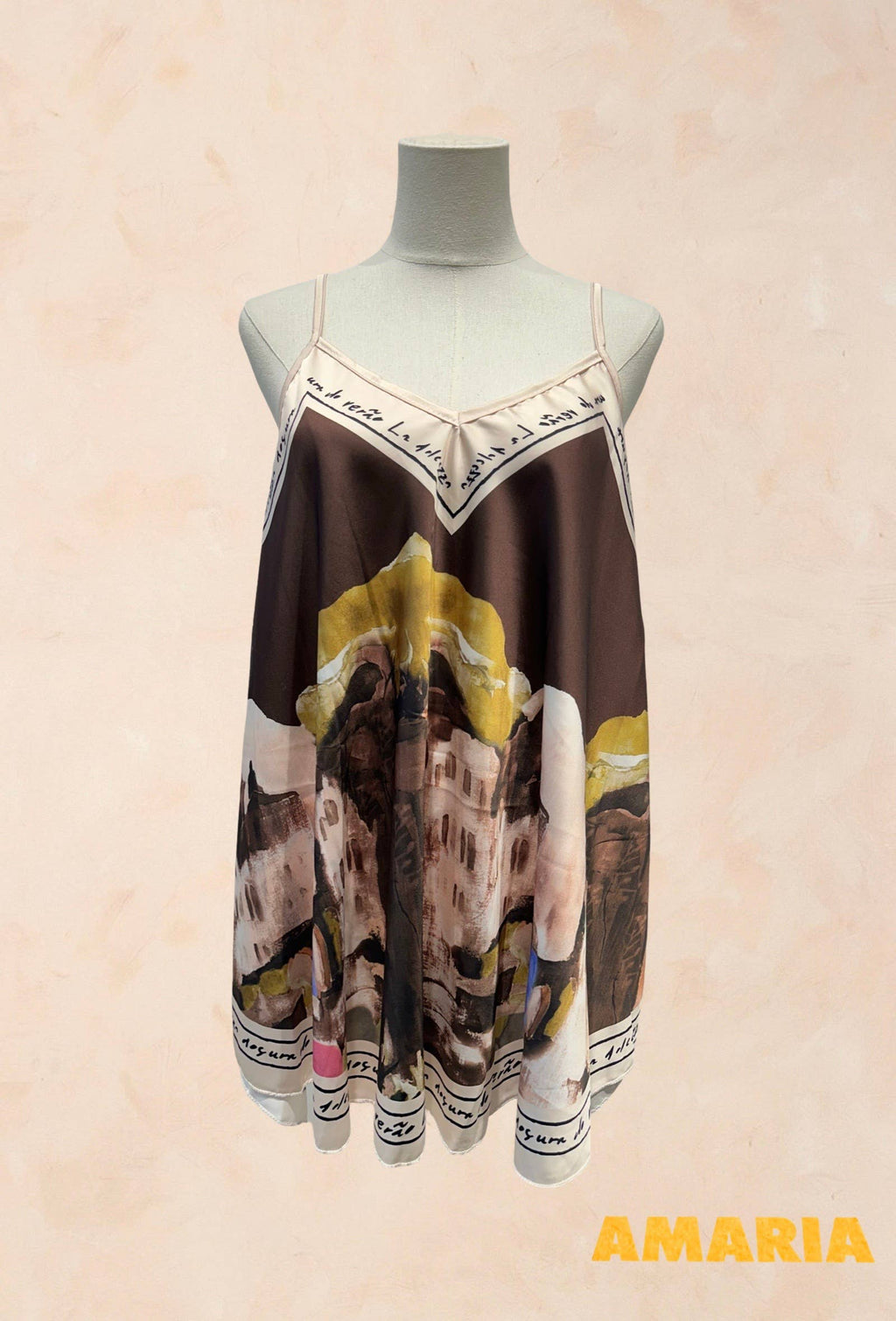 Top Carré en Satin Imprimé Art VISCOSE SOIE