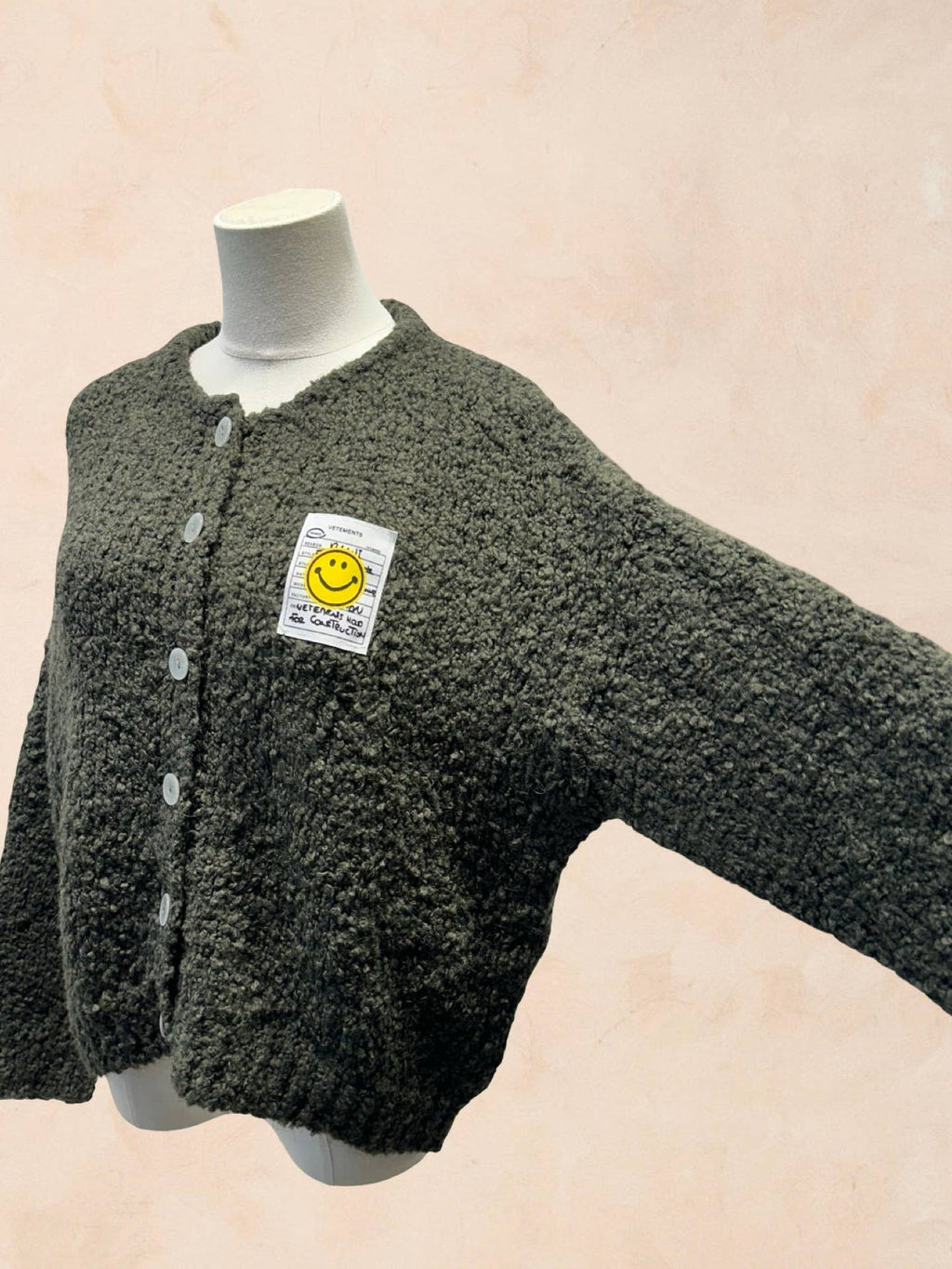Gilet bouclette avec patch Smiley LAINE APLAGA
