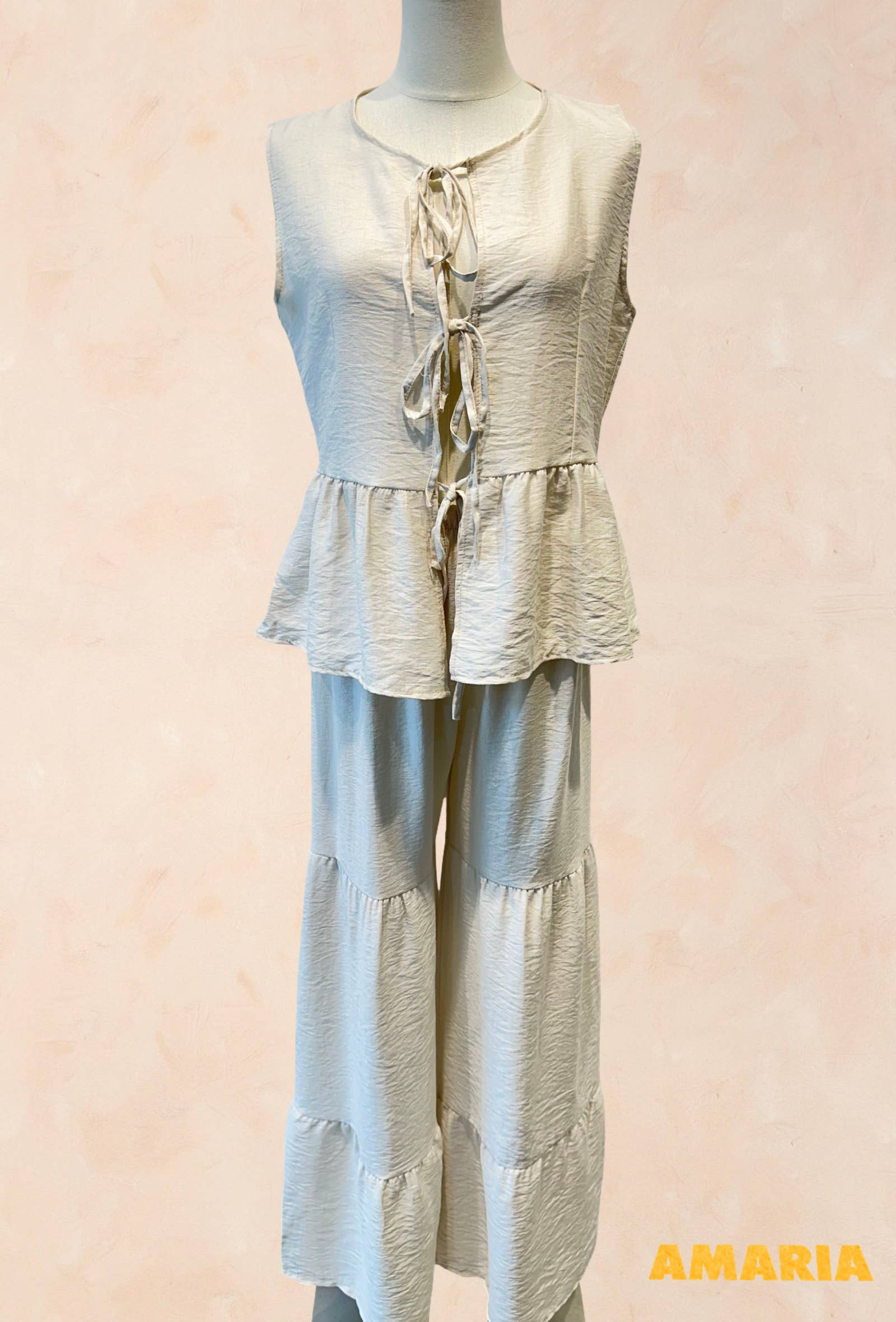 Ensemble fluide pantalon gilet sans manches –