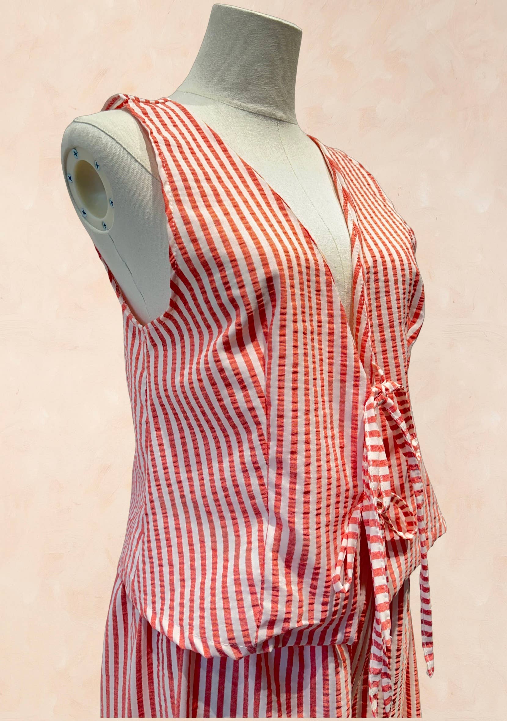 Ensemble gilet sans manches/ pantalon estival imprimé