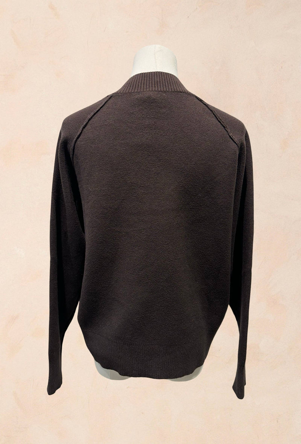 Pull manches longues maille col V côtelé Viscose