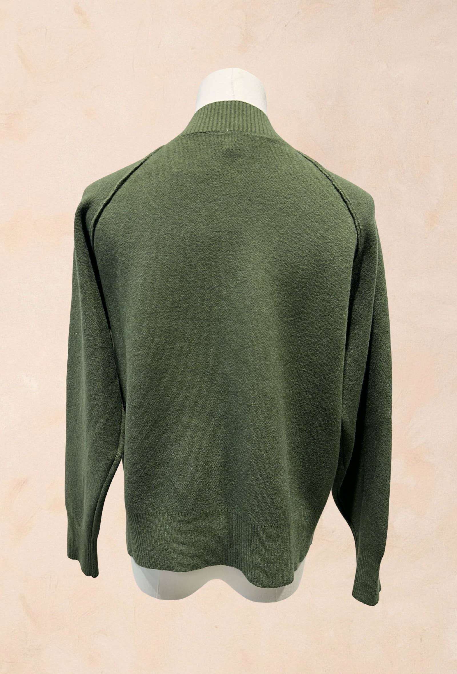 Pull manches longues maille col V côtelé Viscose