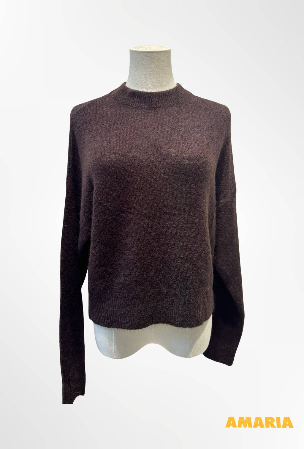 Pull Cropped Col Montant Maille Douce ALPAGA