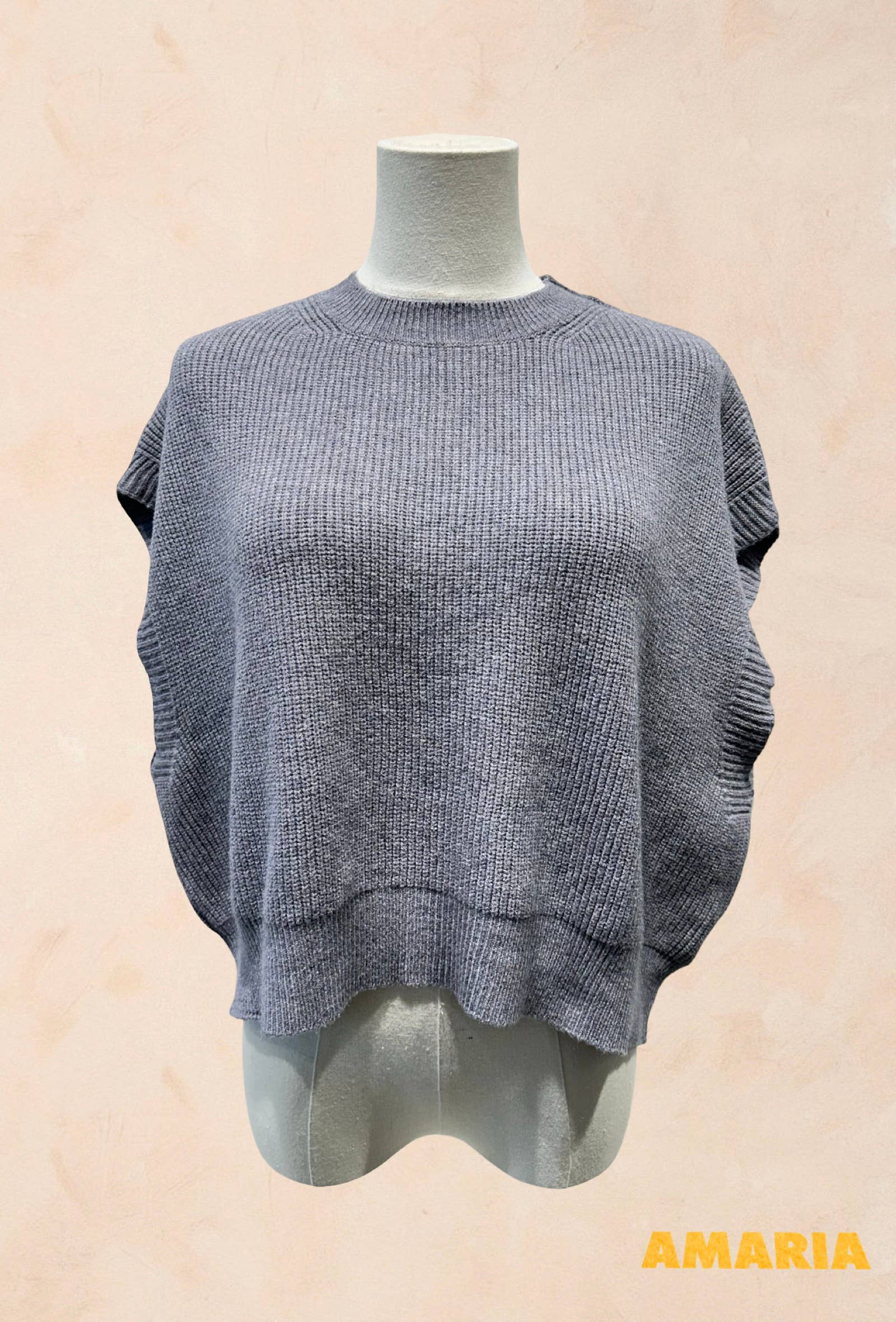 Pull Sans Manches Oversize en Maille – VISCOSE