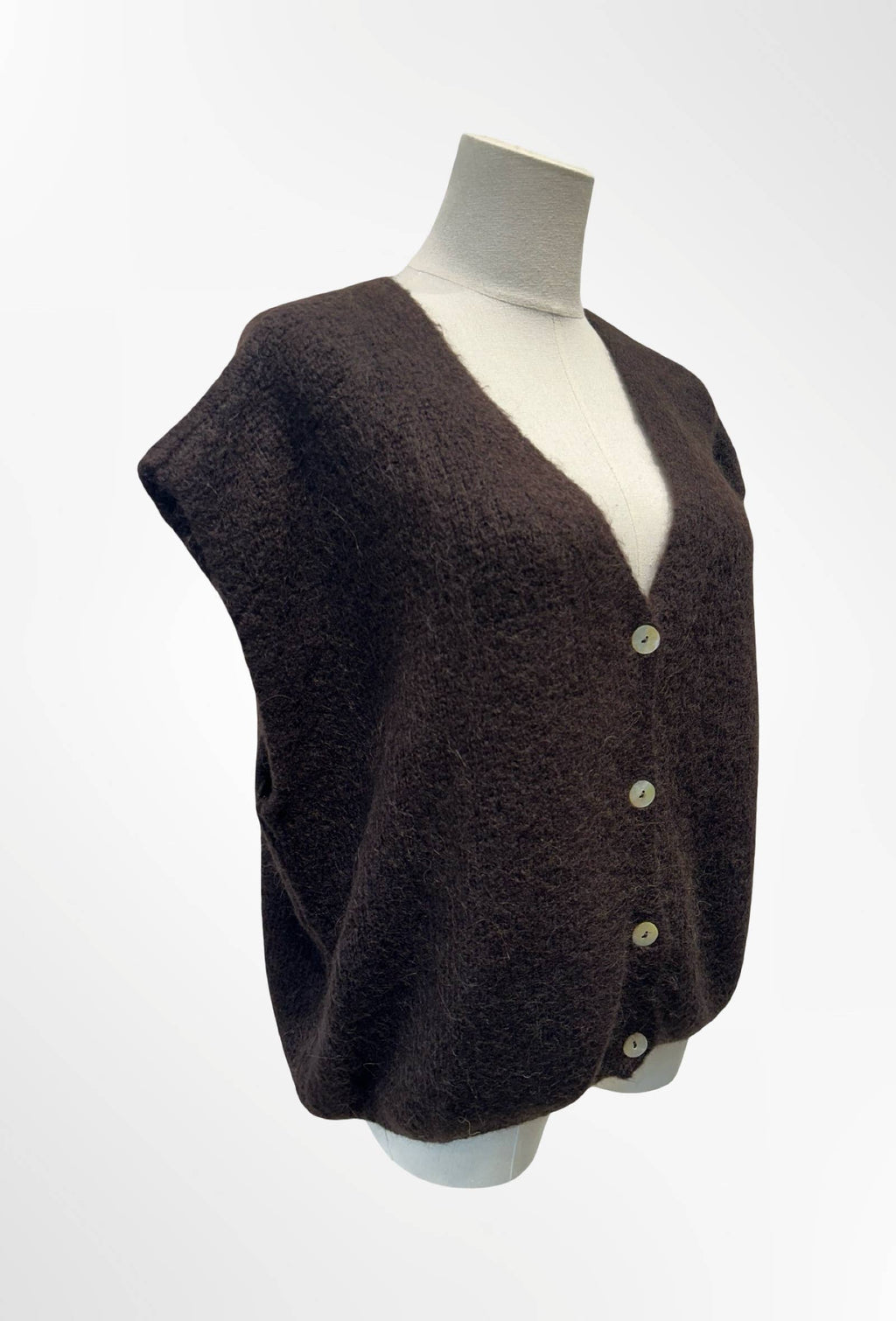 Gilet Sans Manches – Maille Douce Boutons ALPAGA