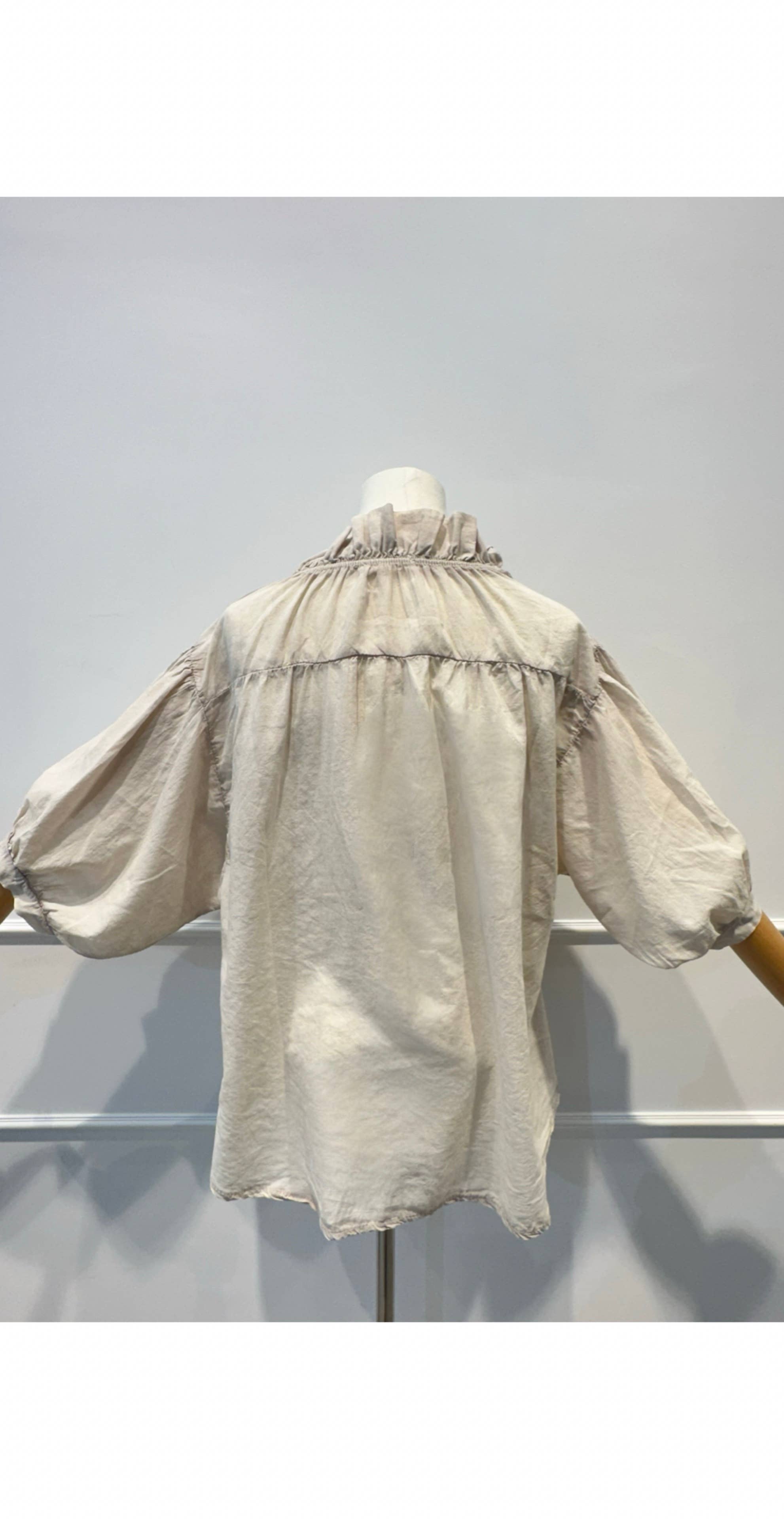 Blouse Brodée à Manches Bouffantes Broderie en Relief