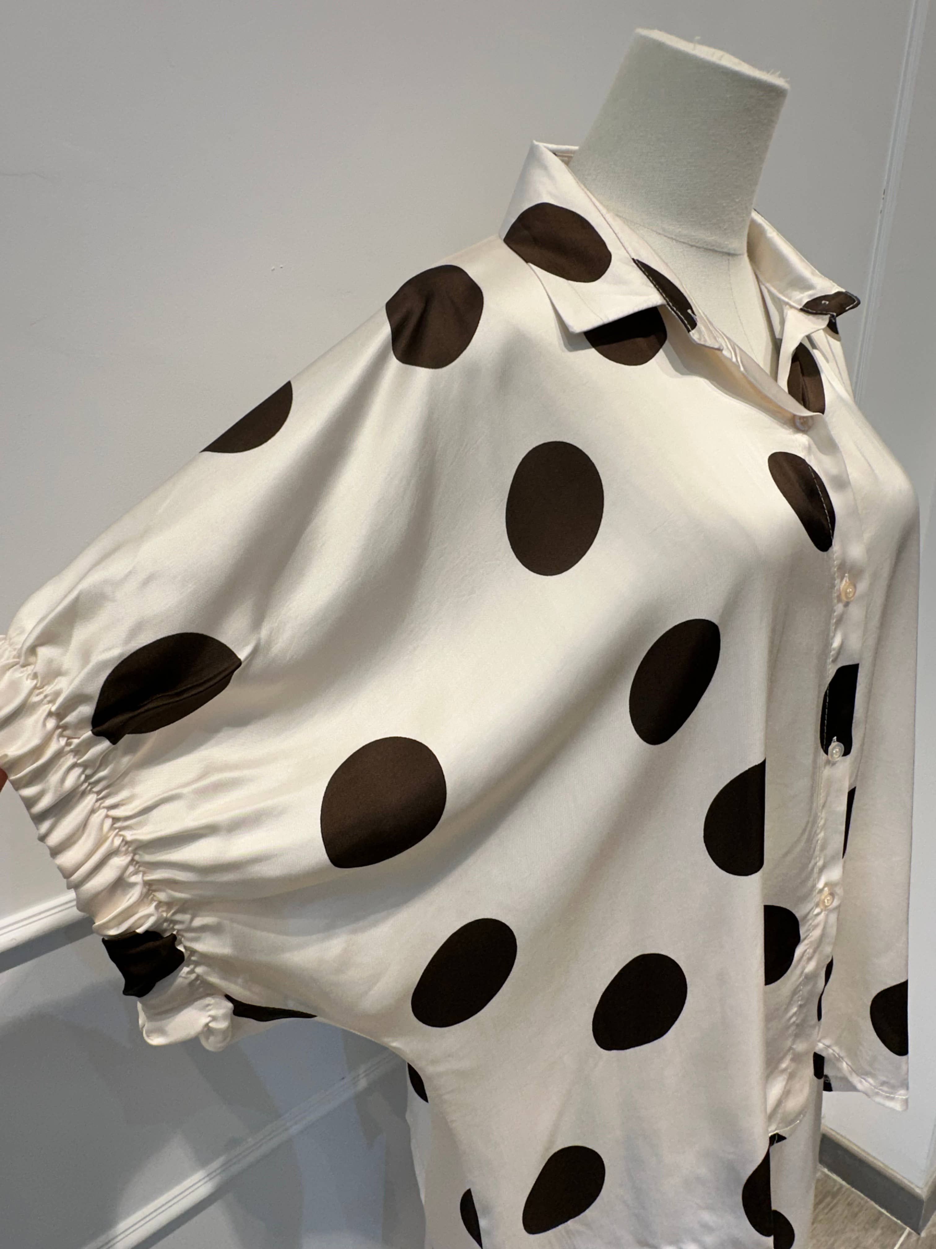 Ensemble fluide à pois oversize – % Viscose