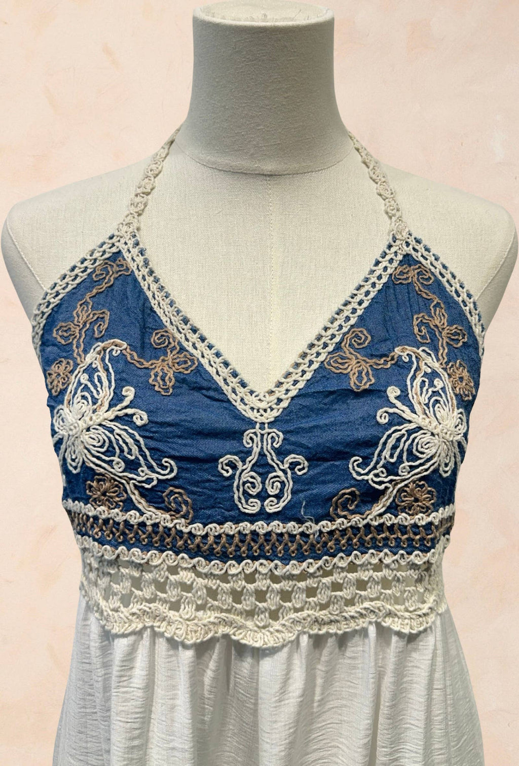 Robe mi longue bohème à dos nu Viscose