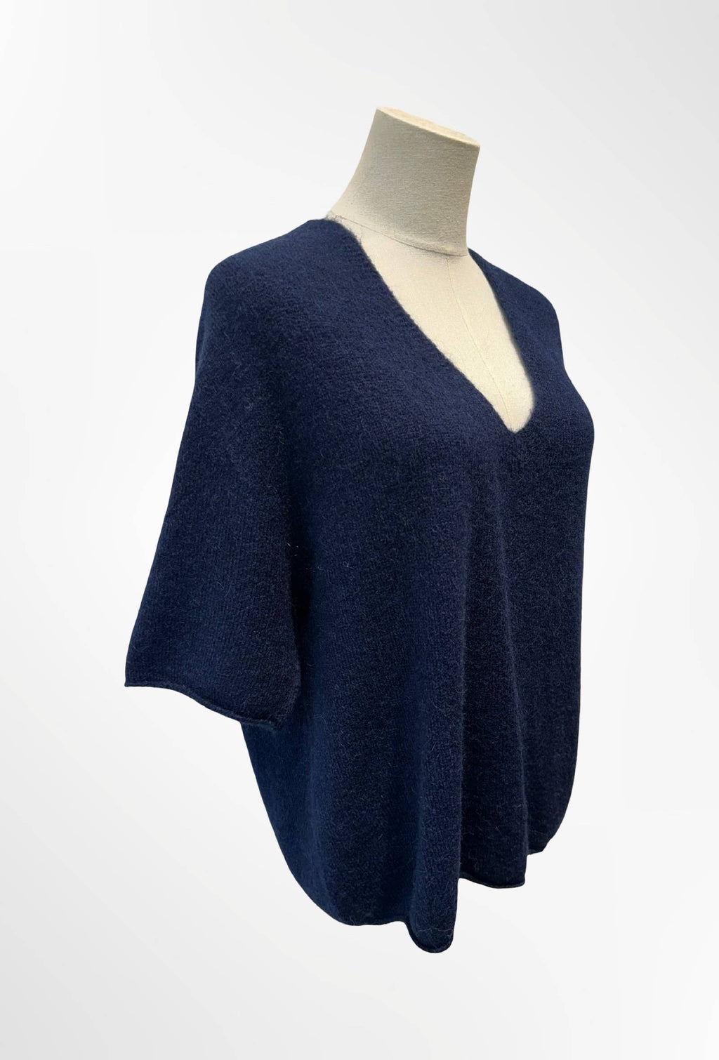 Pull col V manches courtes ALPAGA/ LAINE