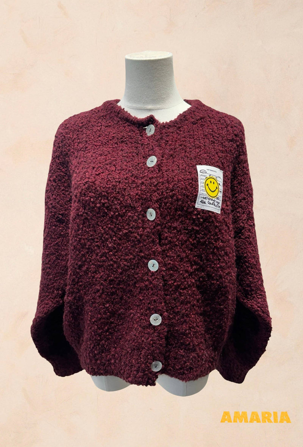 Gilet bouclette avec patch Smiley LAINE APLAGA