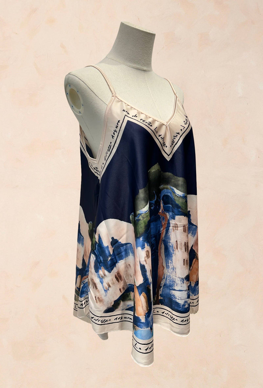 Top Carré en Satin Imprimé Art VISCOSE SOIE