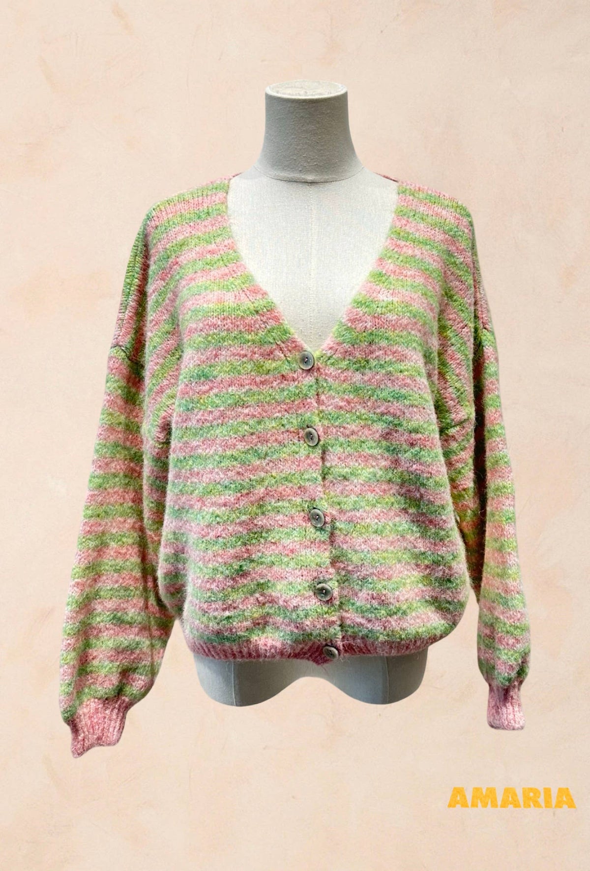 Gilet rayé oversize en maille douce LAINE