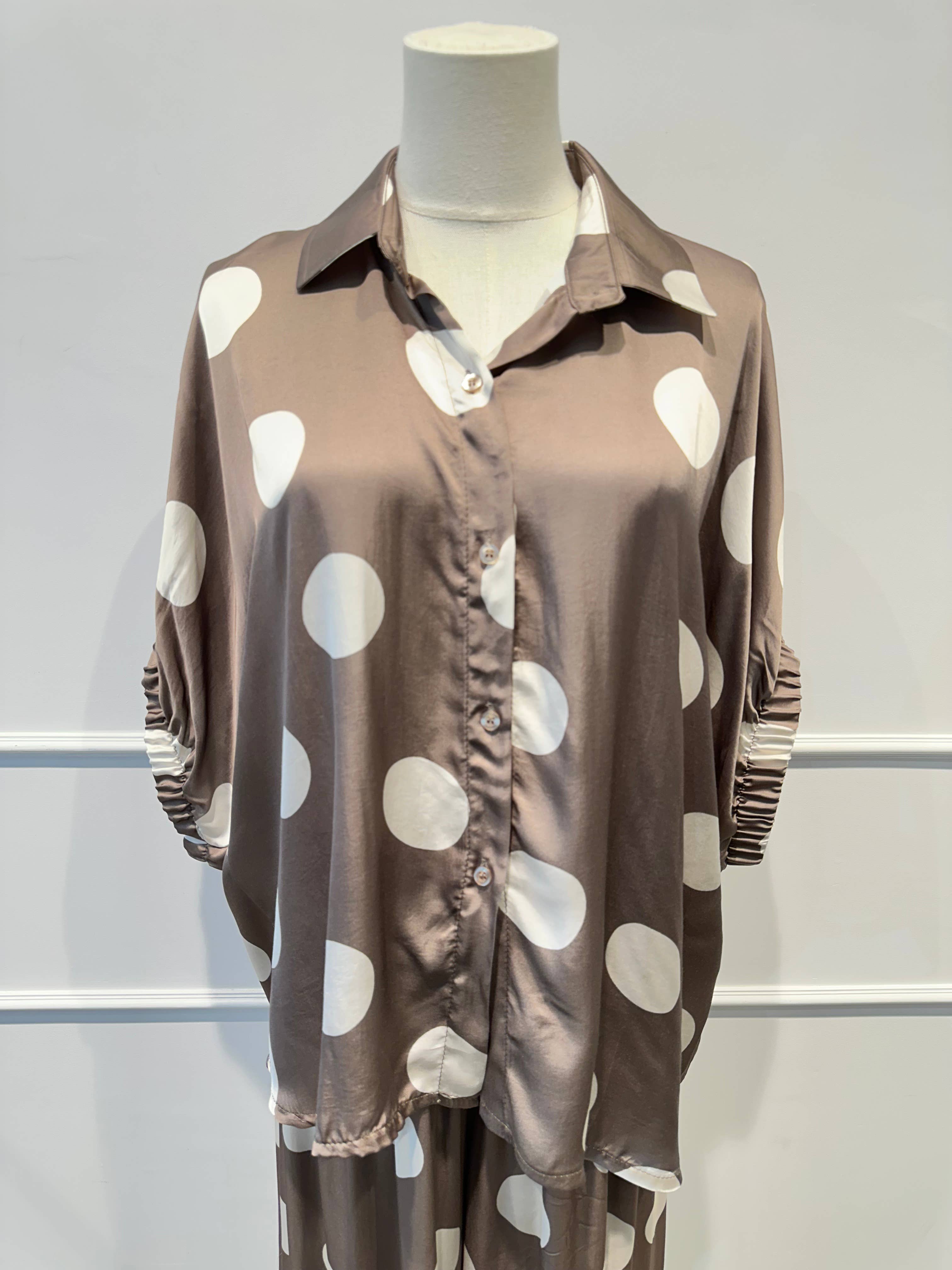 Ensemble fluide à pois oversize – % Viscose