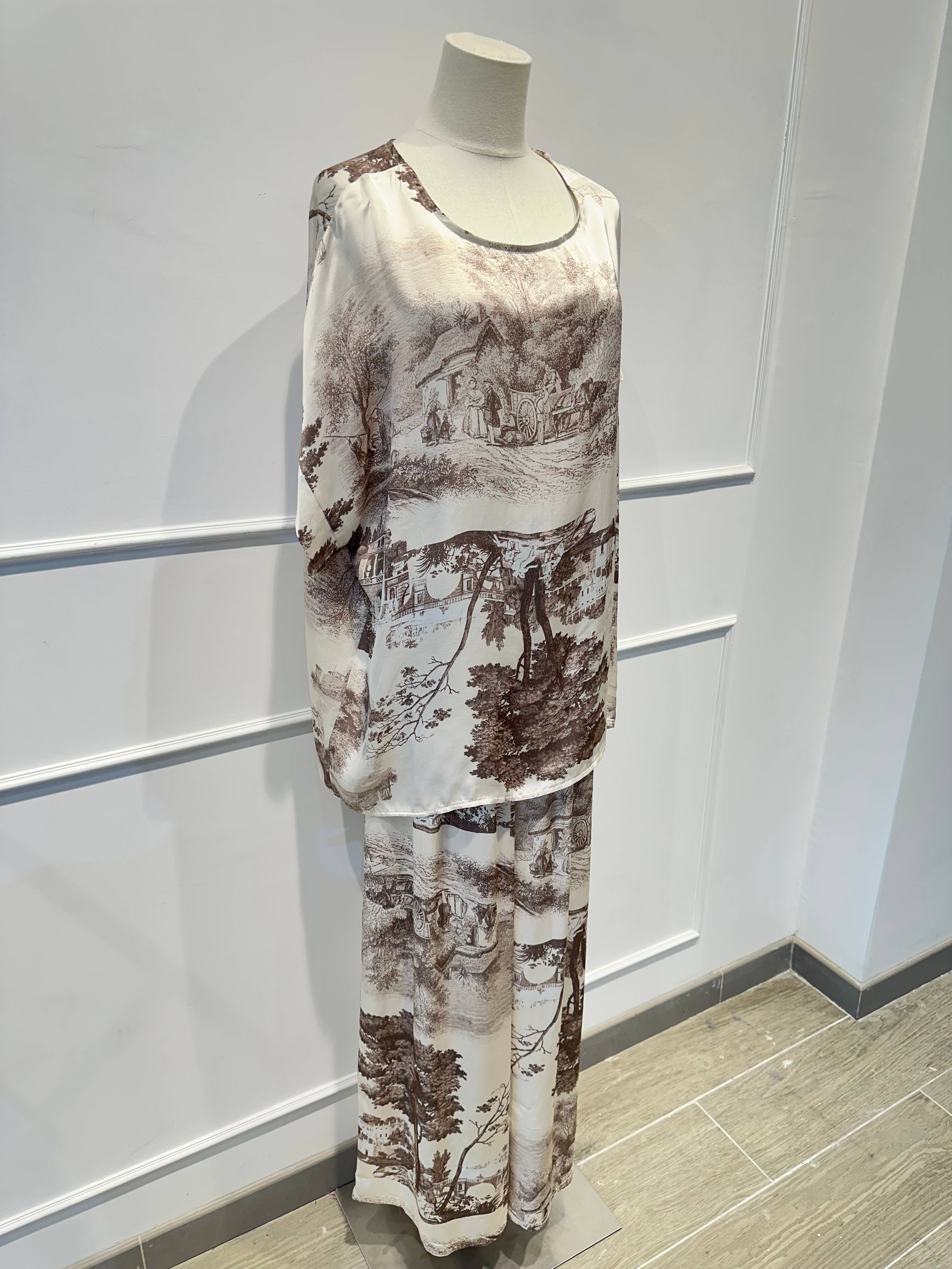 Ensemble fluide imprimé toile de Jouy % VISCOSE