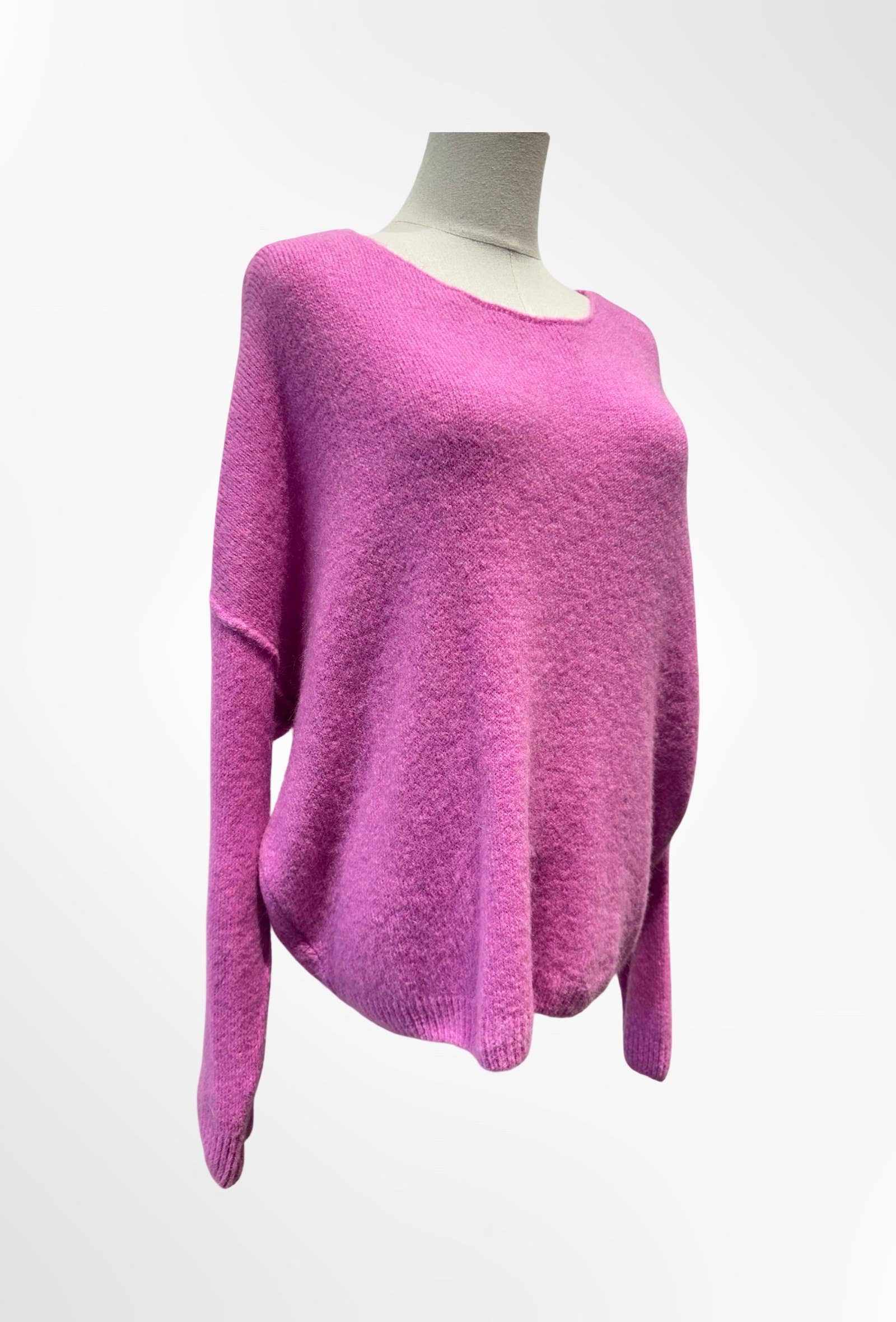 Pull Oversize Col Rond Maille Douce ALPAGA