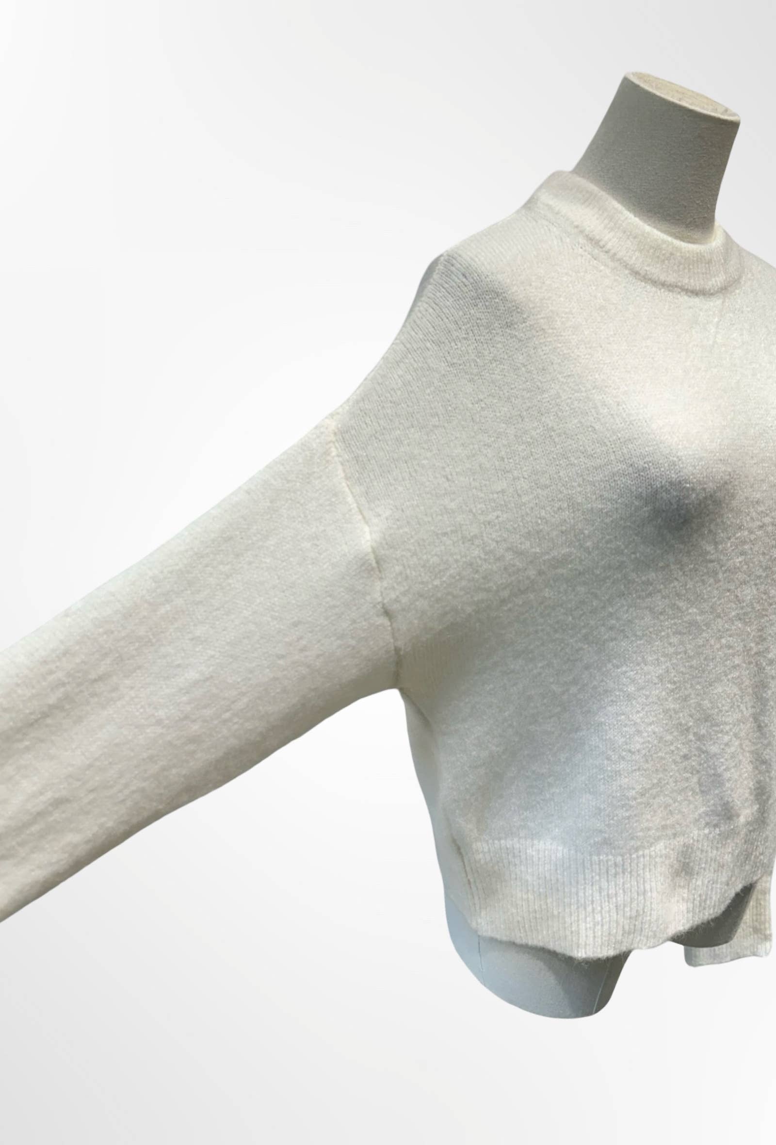 Pull Cropped Col Montant Maille Douce ALPAGA