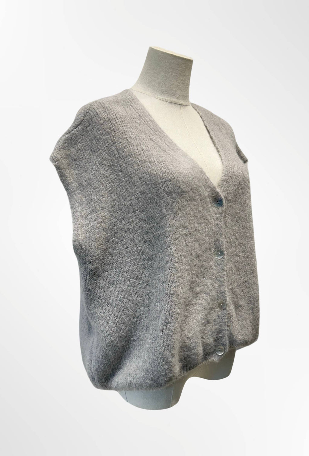 Gilet Sans Manches – Maille Douce Boutons ALPAGA