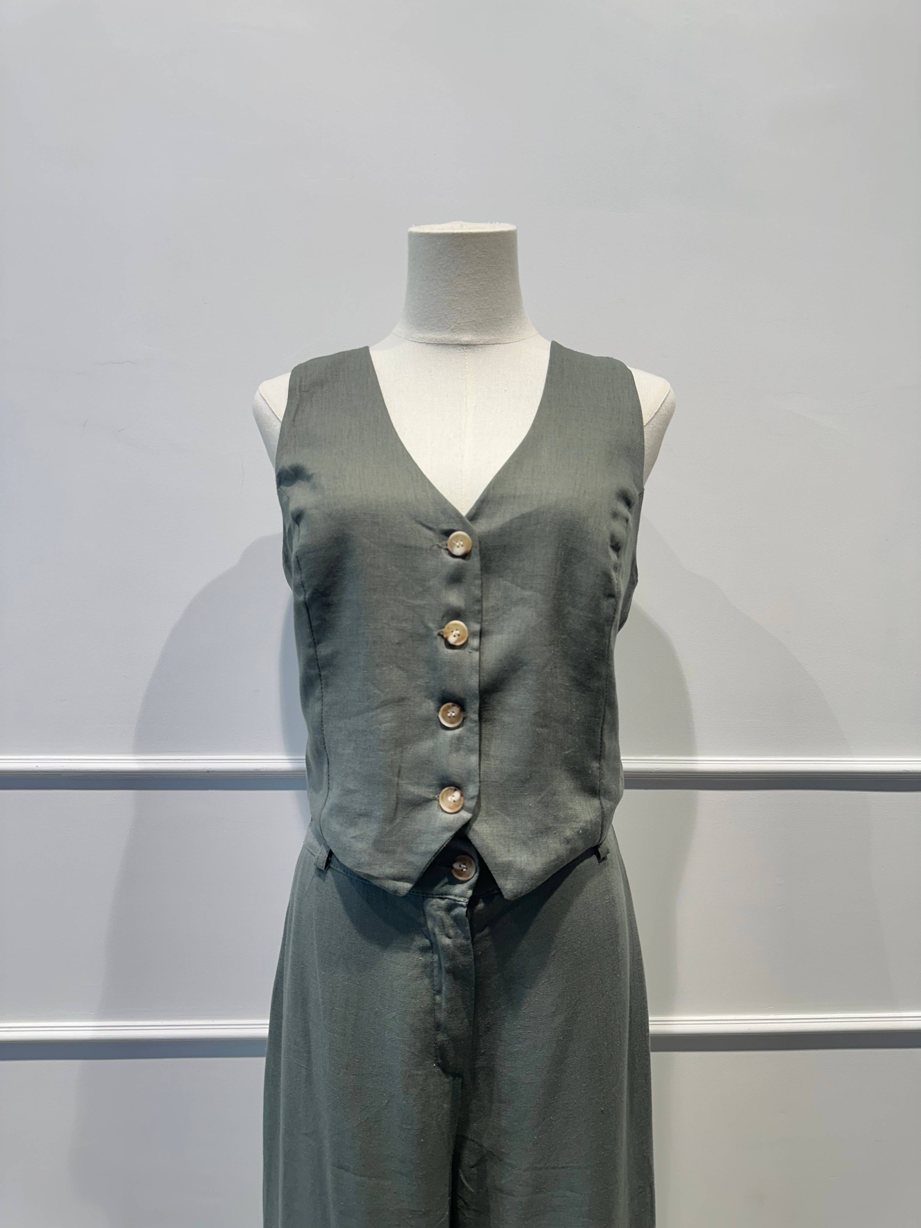 Ensemble Gilet et Pantalon Large Femme VISCOSE LIN